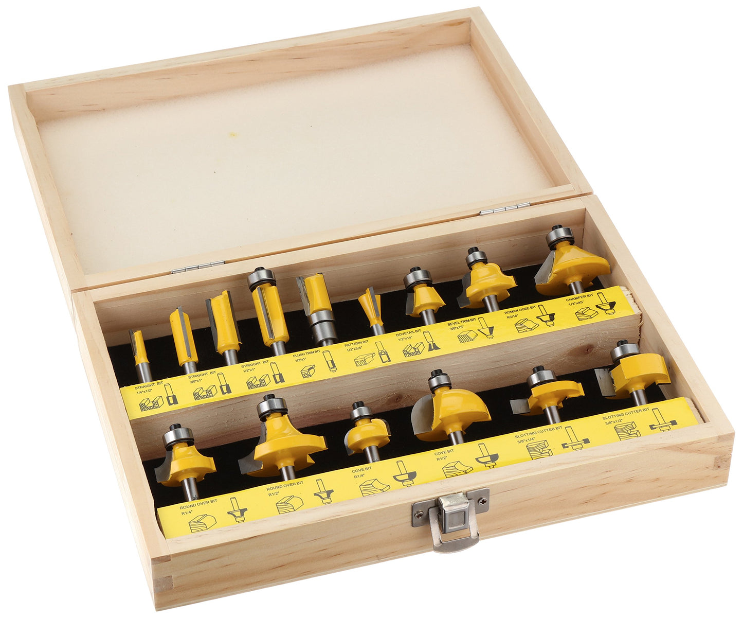 YONICO - Router Bits 1/4 Shank - Tungsten Carbide 1/4 Router Bit Set - Home Improvement Router Bits for Woodworking Tools Fresas para Router - 17150q