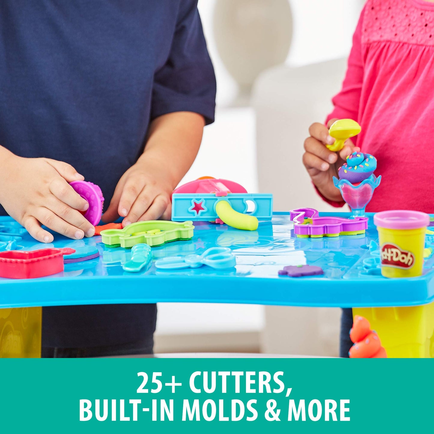 Hasbro Play-Doh Play 'n Store Kids Play Table for Arts and Crafts Activities with 8 Non-Toxic Colors, 2-Ounce Cans