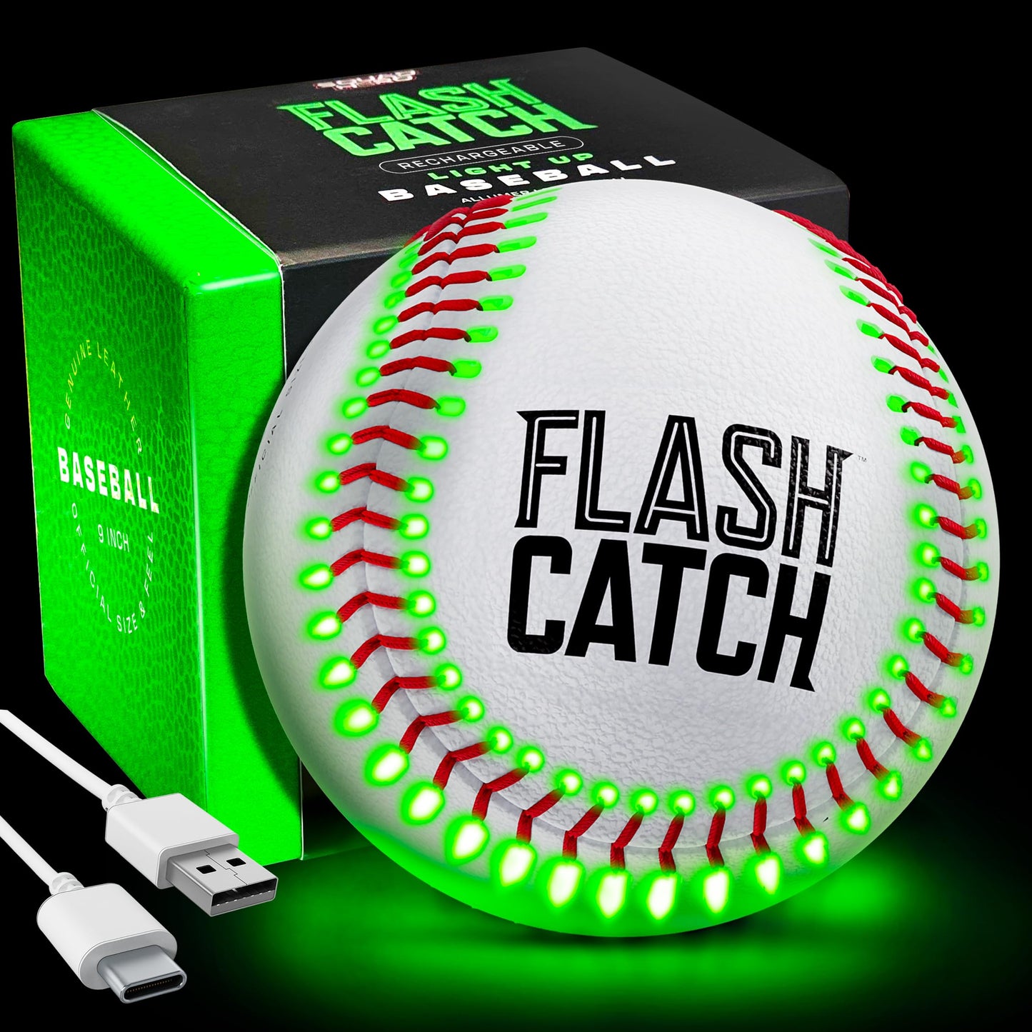 FlashCatch Rechargeable Light up Baseball for Kids and Teens Recreation_Ball