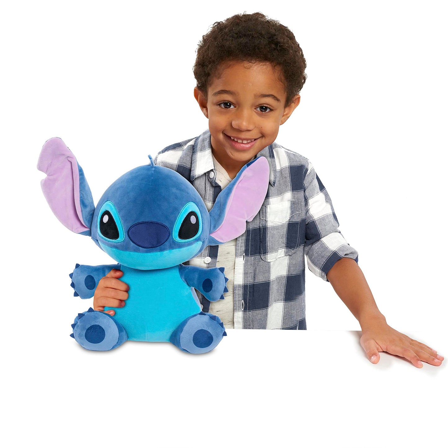 Disney Classics 14-inch Stitch, Comfort Weighted Plush, Officially Licensed Kids Toys for Ages 3 Up, Gifts and Presents