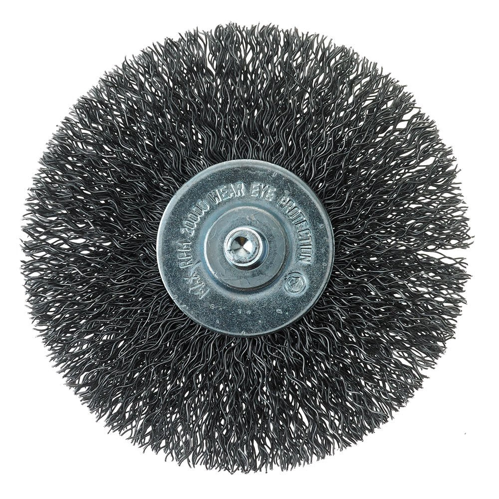 Mercer Industries 182040B - 3" x 1/4" Shank Crimped Wire Wheels, .014 Carbon Steel Wire (20 pack)