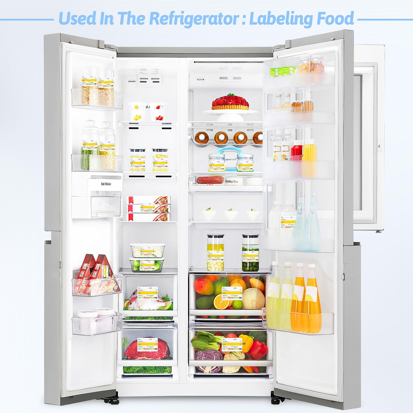 Restaurant Quality Shelf Life Food Rotation Labels Vinyl, 2” x 3” Self-Adhesive Removable Freezer Food Labels, Perfect for Reusable Containers, Easy to Remove, Food Safety Date Sticker (8 PCS)