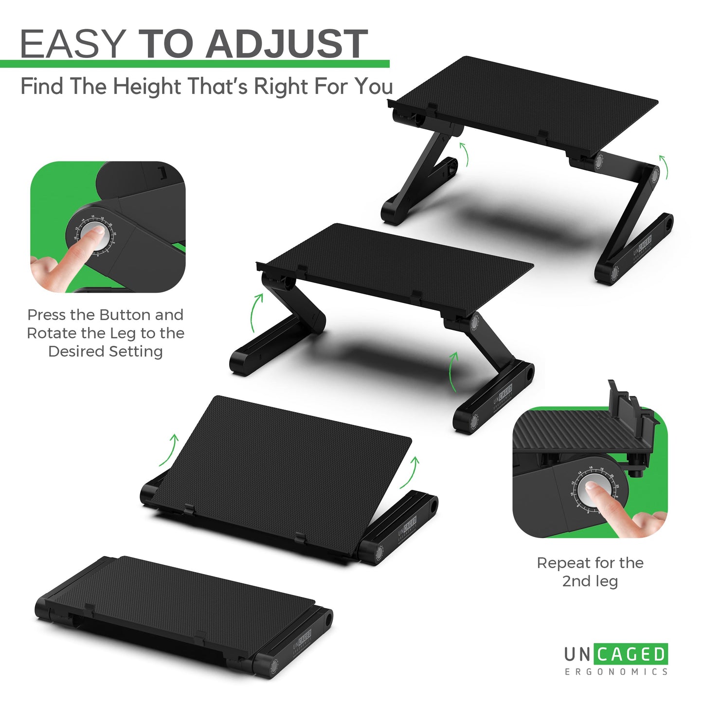 WorkEZ Monitor Stand, Single Mount Height Adjustable Monitor Riser for Desk, Ergonomic Desktop Computer Stand
