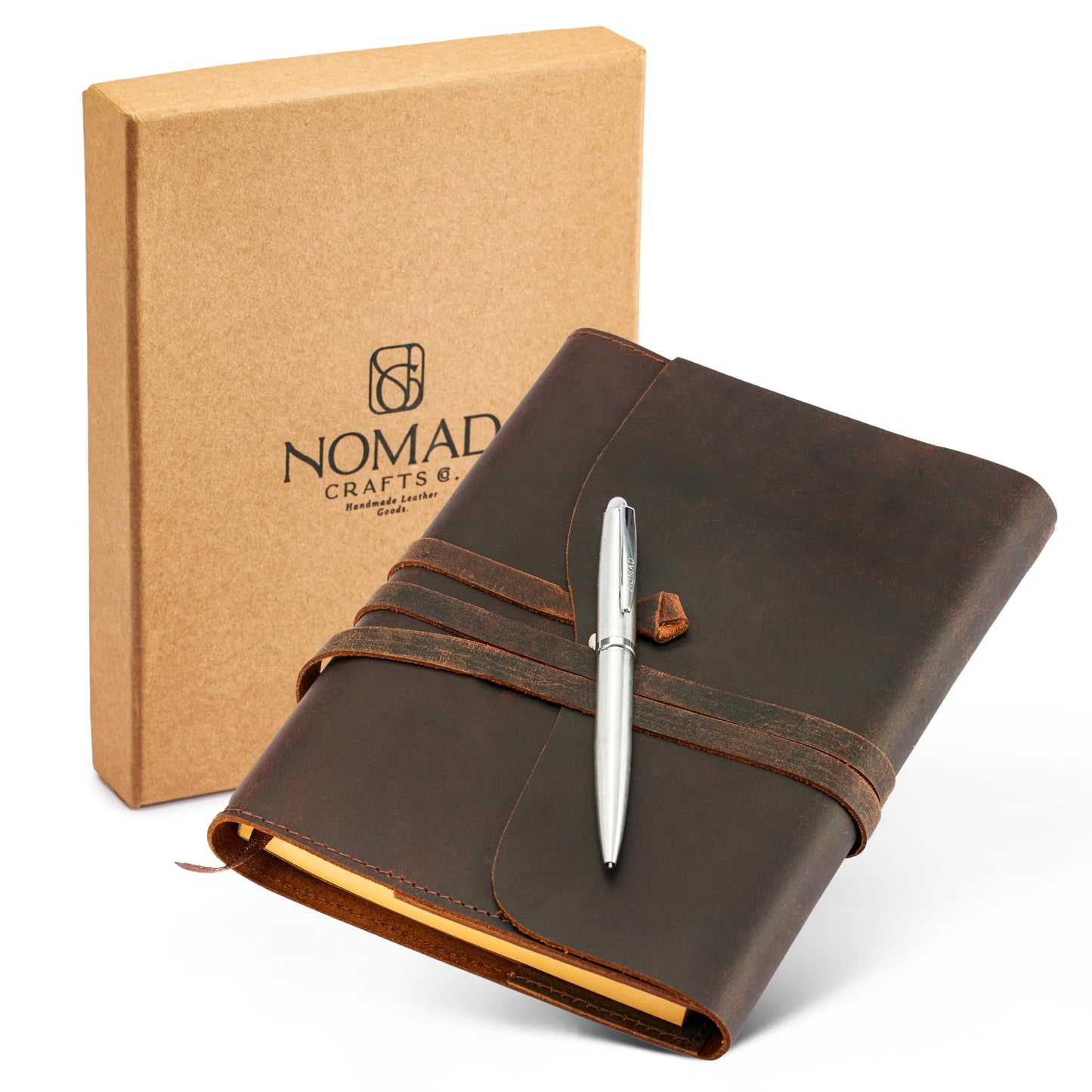 Premium Leather Journal for Men Women - Refillable Leather Notebook Cover with Pen - Leather Bound Notebook Lined Paper A5, Travel Journal - Ideal for Writing, Journals, and Notebooks
