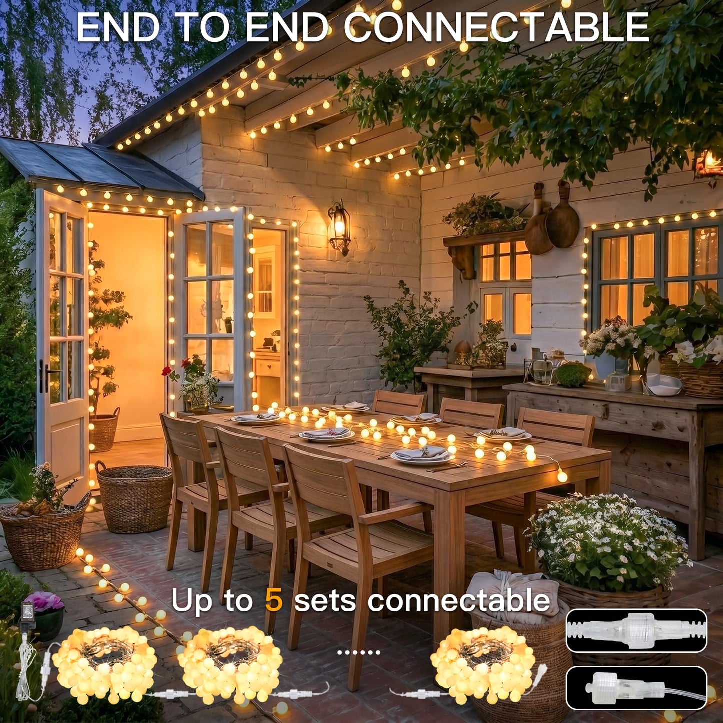suddus String Lights for Bedroom, 66ft 200 Led Connectable Globe String Lights Indoor, Hanging Fairy Lights Plug in with Remote for Kids Room Dorm Classroom Outdoor Christmas Tree Decor, Warm White