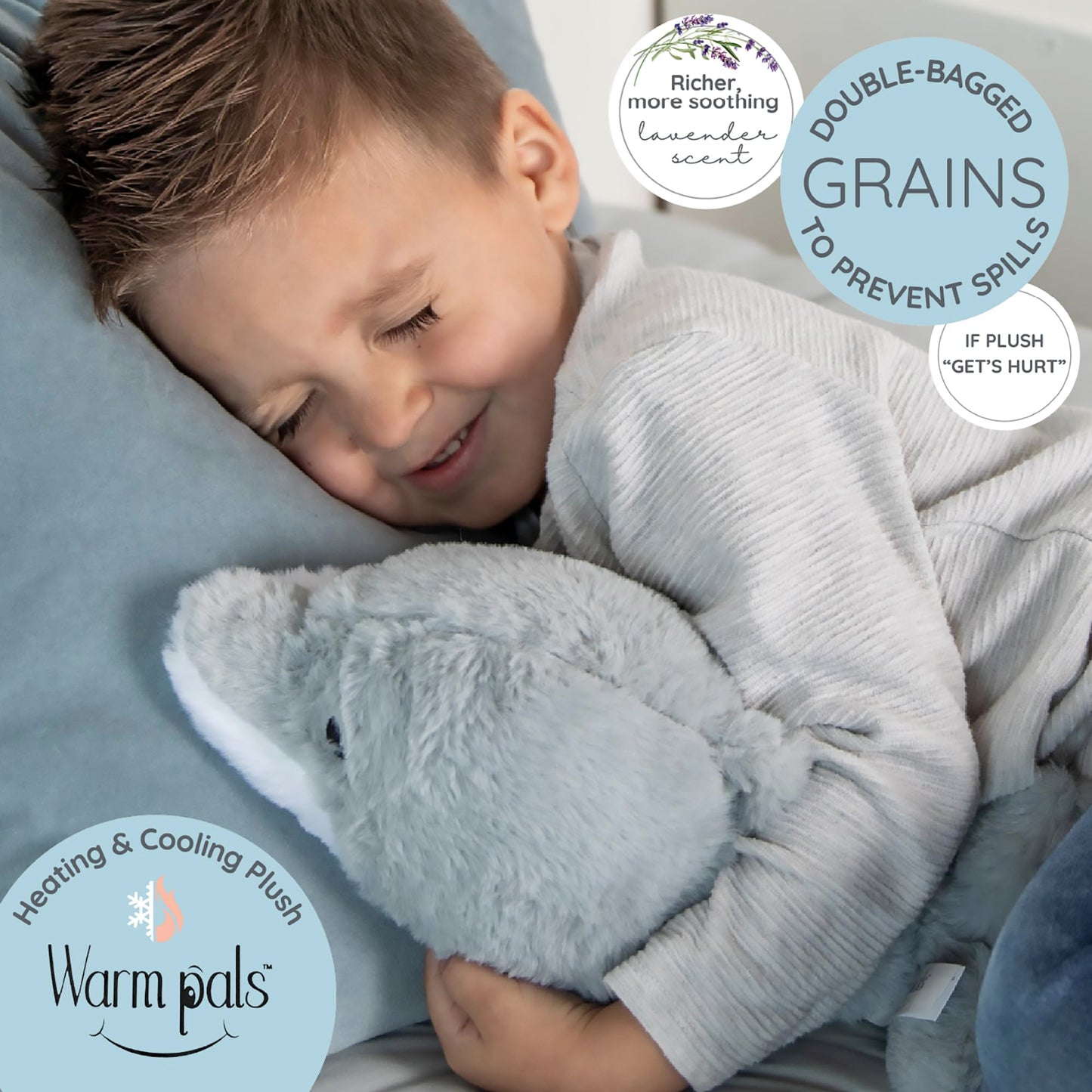 Dolphin - Microwavable & Weighted Plush Stuffed Animal - Heated Plushie for Warmth - Cute, Soft, Cozy Toy for Adults & Children (Boys, Girls, & Toddlers) by Warm Pals