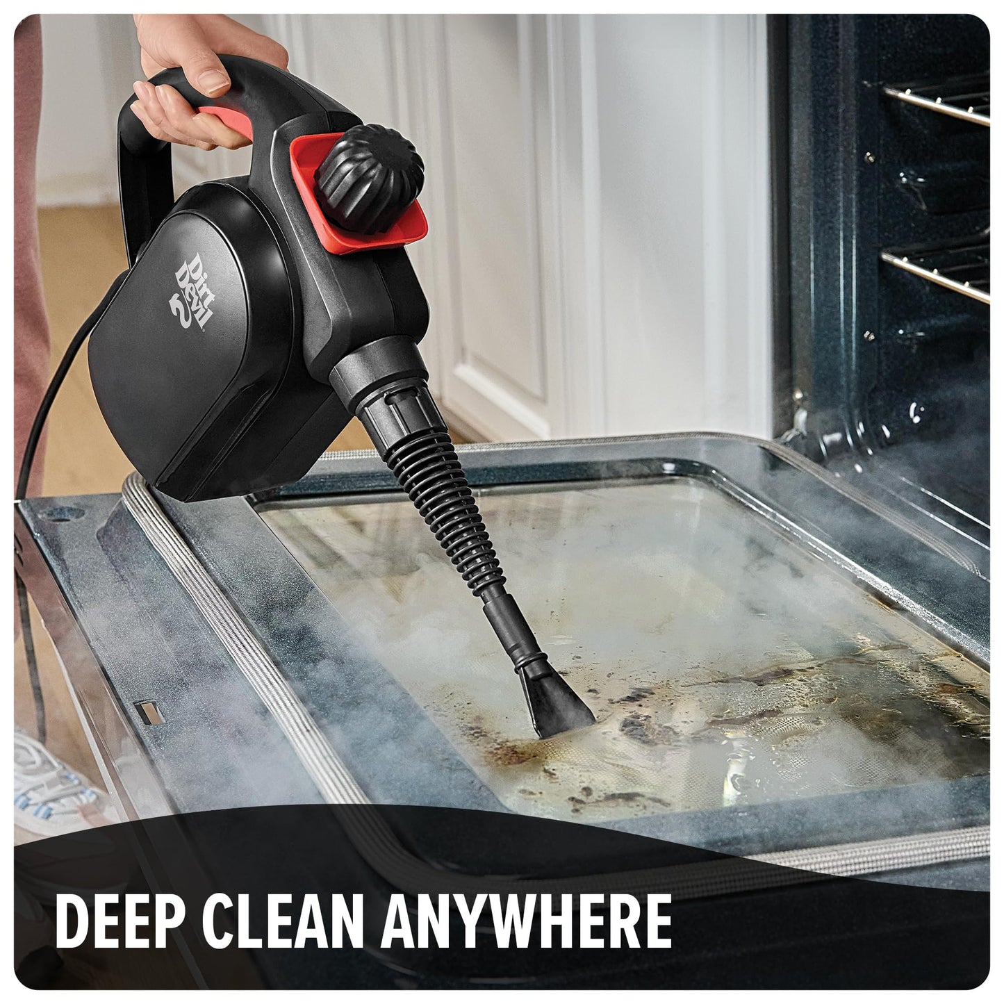Dirt Devil 7-in-1 Handheld Steamer, Pressurized Steam Cleaner for Home Use, XL Water Tank, Includes Specialized Cleaning Tools, Portable Steam Cleaner for Bathroom, Clothes, Furniture and More