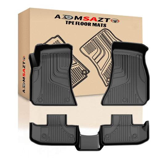AOMSAZTO Floor Mats Fit for 2015-2023 Dodge Challenger RWD - All Weather Custom TPE Floor Liners Full Set Include 1st and 2nd Row Front & Rear