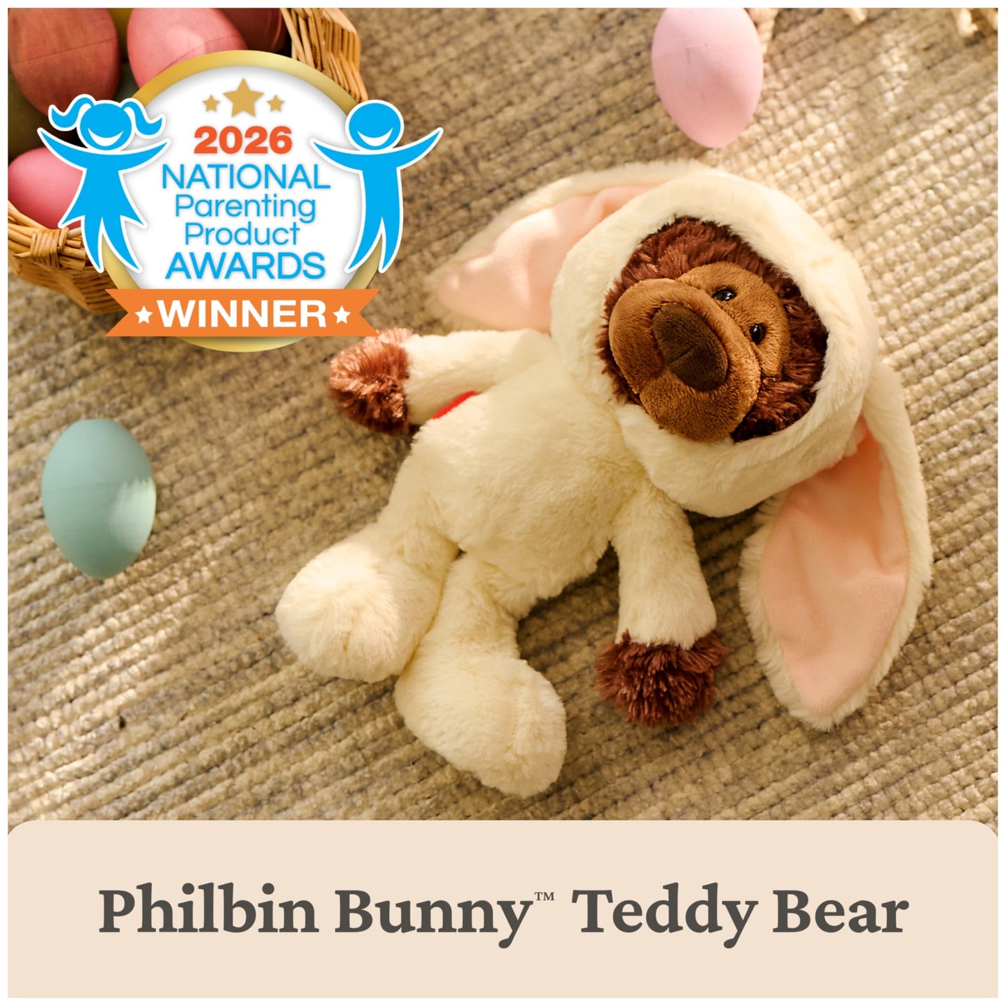 GUND Philbin Bunny Plush, Premium Teddy Bear with Easter Bunny Costume, Stuffed Animal for Ages 0 and Up, 10”