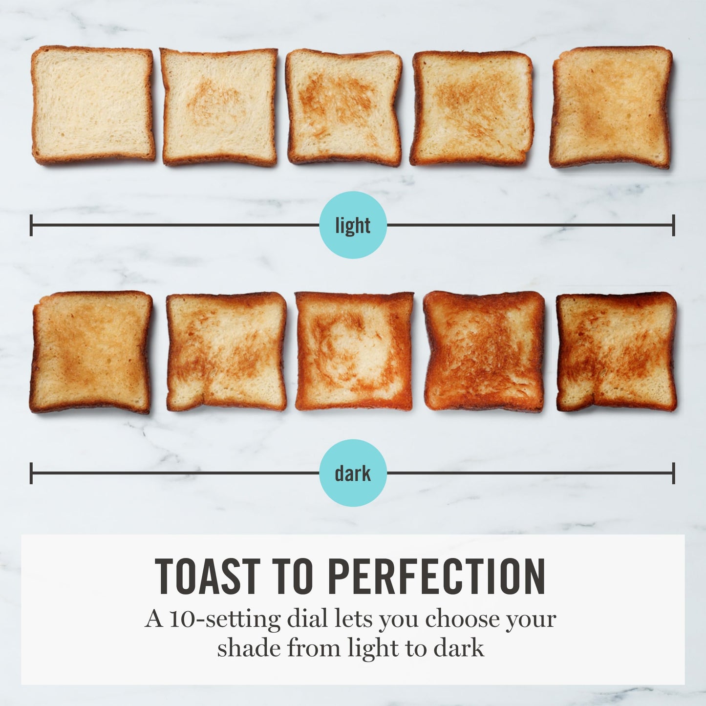 Martha Stewart 2 Slice Toaster, 10 Shade Settings with Defrost, Cancel, Bagel & Gluten-Free, Extra-Wide Self-Centering Slots for Waffles & Artisan Bread, Removable Crumb Tray, Cord Wrap, Linen Cream