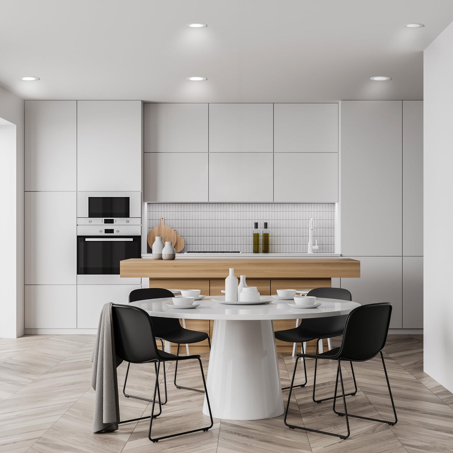 Feit Electric 4 Inch LED Recessed Downlight with Lumen Select, 75W Equivalent, Dimmable, 775 Lumens, 5CCT Selectable White 2700K–5000K, 90+ CRI, 50,000-Hour Lifetime, LEDR4HO/6WYCA/4, 4 Pack