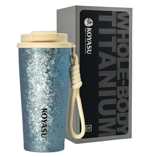 KOYASU 16oz Whole-Body Titanium Travel Mug – Vacuum Insulated, Lightweight, Leak-Proof, BPA-Free – Coffee Cup for Office, Commute, Home Desk, School or Work – Durable, Healthy, Everyday Use