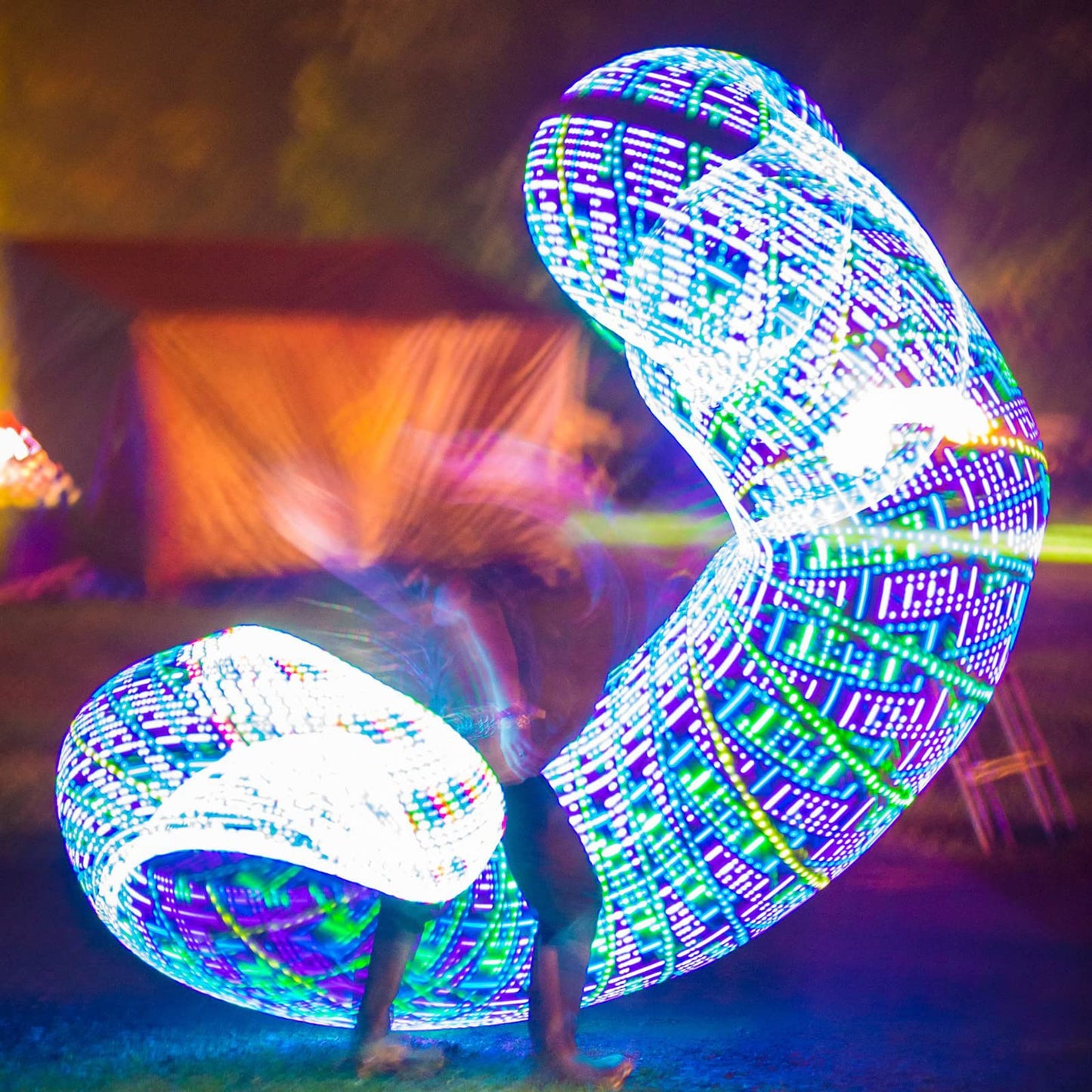 Jerify 4 Pack LED Hoop Light up LED Glowing Lights Fitness Exercise Hoops 10 Color Changing Exercise Glowing Hoop for Dance Dark Fitness(23 Inch)