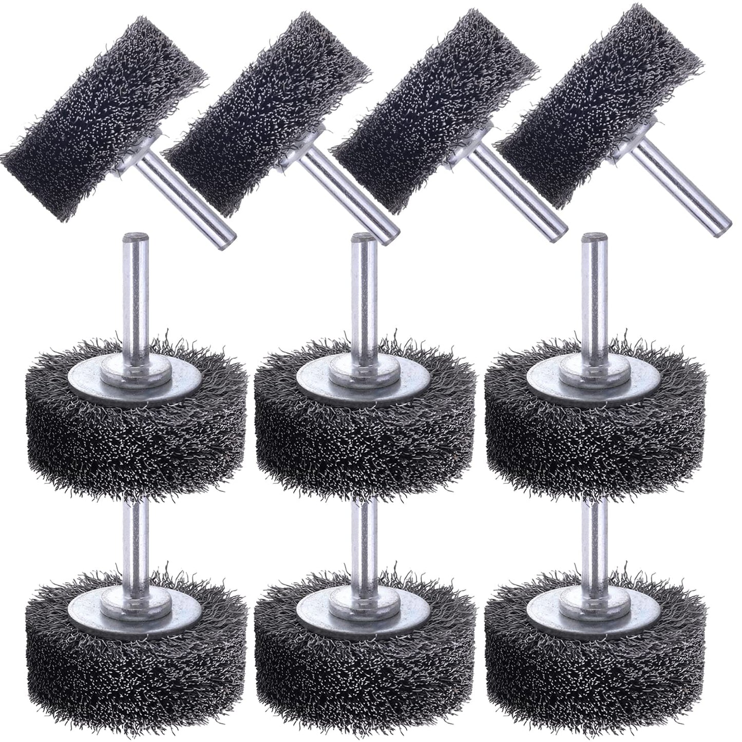 10 Pack Wire Wheel Brush Wire Wheel Brush for Drill Attachment, Rocaris 2 Inch Heavy Duty Wire Brushes Removal Paint Rust & Corrosion, 0.0118" Carbon Steel Wire, 1/4in Shank, 20000RPM