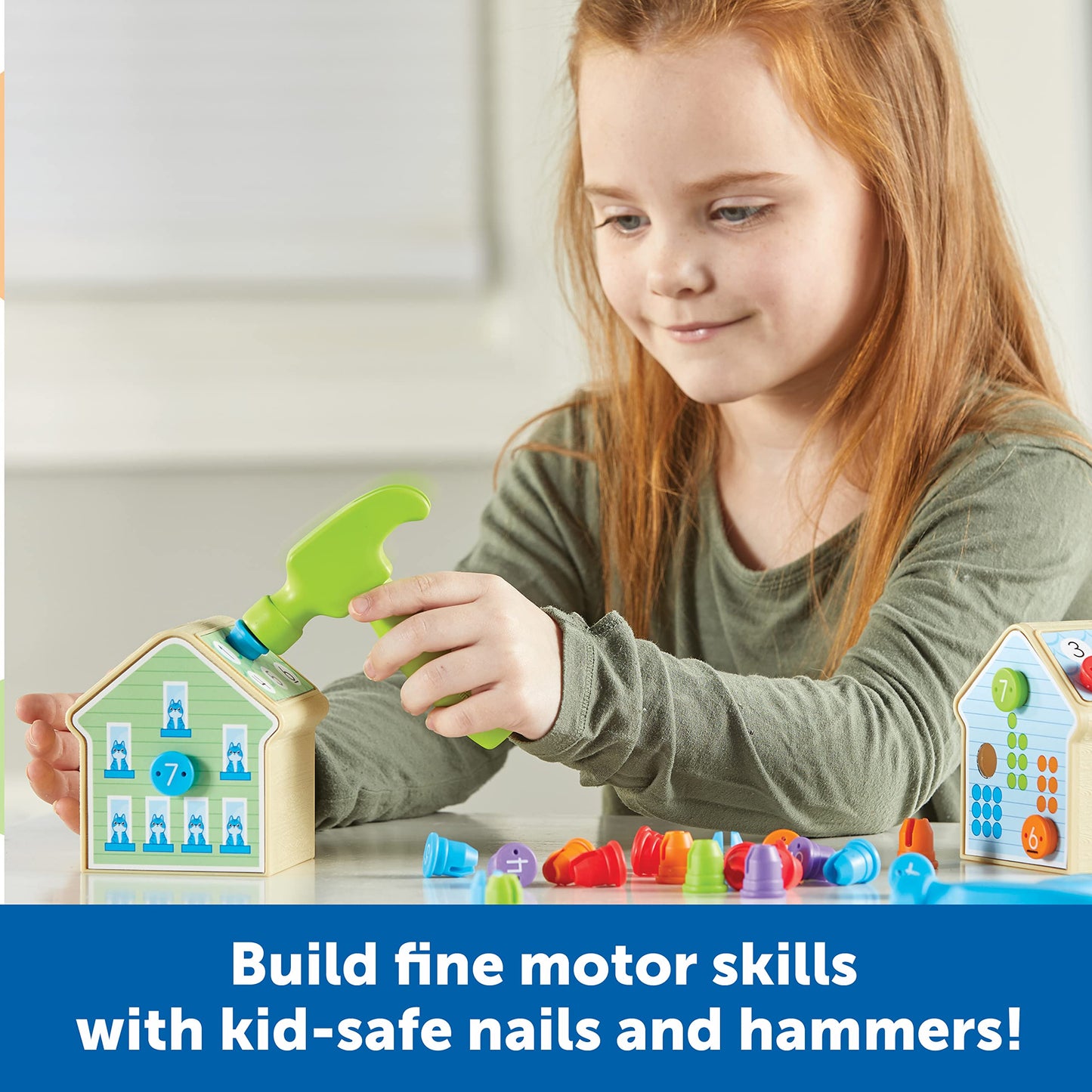 Learning Resources Number Nails Activity Set - 102 Pieces, Ages 4+ Toddler Learning Activities, Fine Motor Games for Kids, Math Games for Kids
