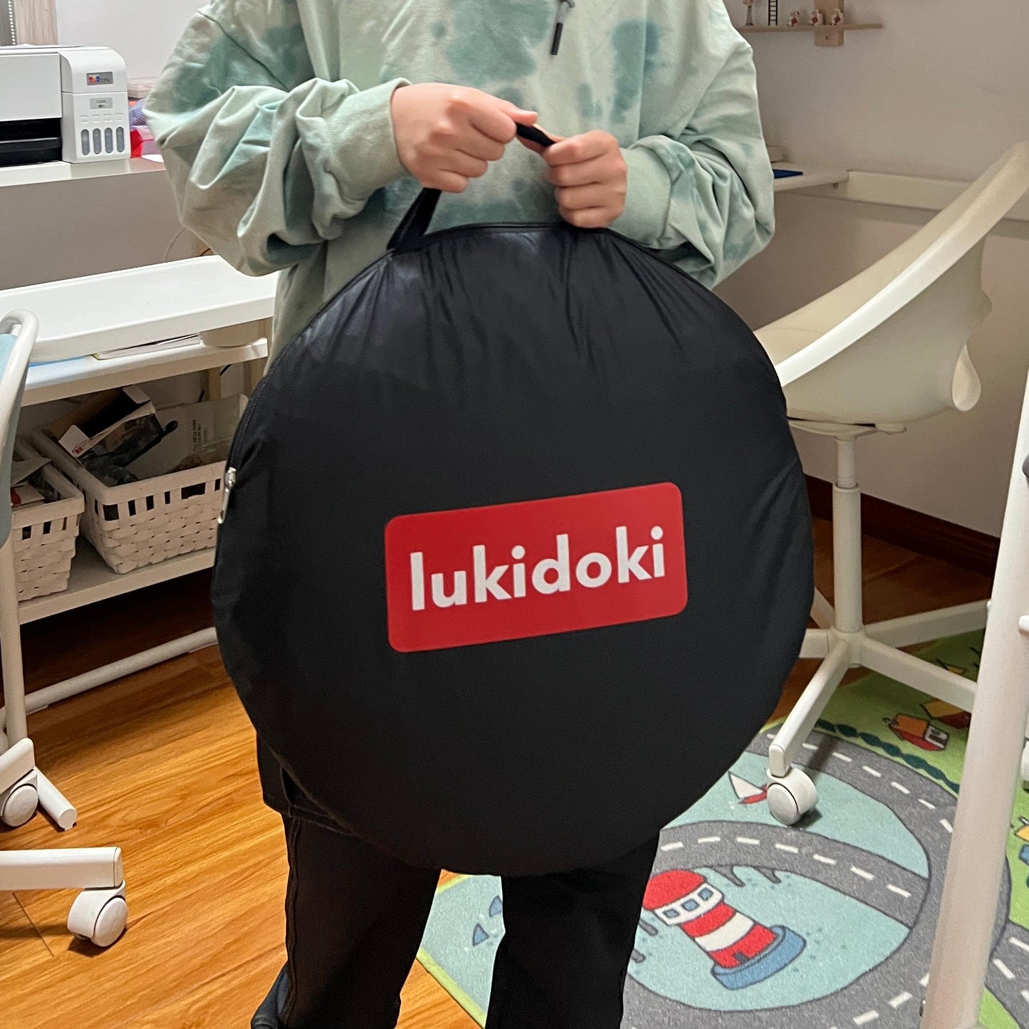 lukidoki Sensory Tent for Kids & Adults with Autism, ADHD, SPD - CPC Certification Extra Big 47x47in Calm Corner Helps Children Relax, Reduce Anxiety - Portable Pop-up Blackout Hideout Play Tent Toys