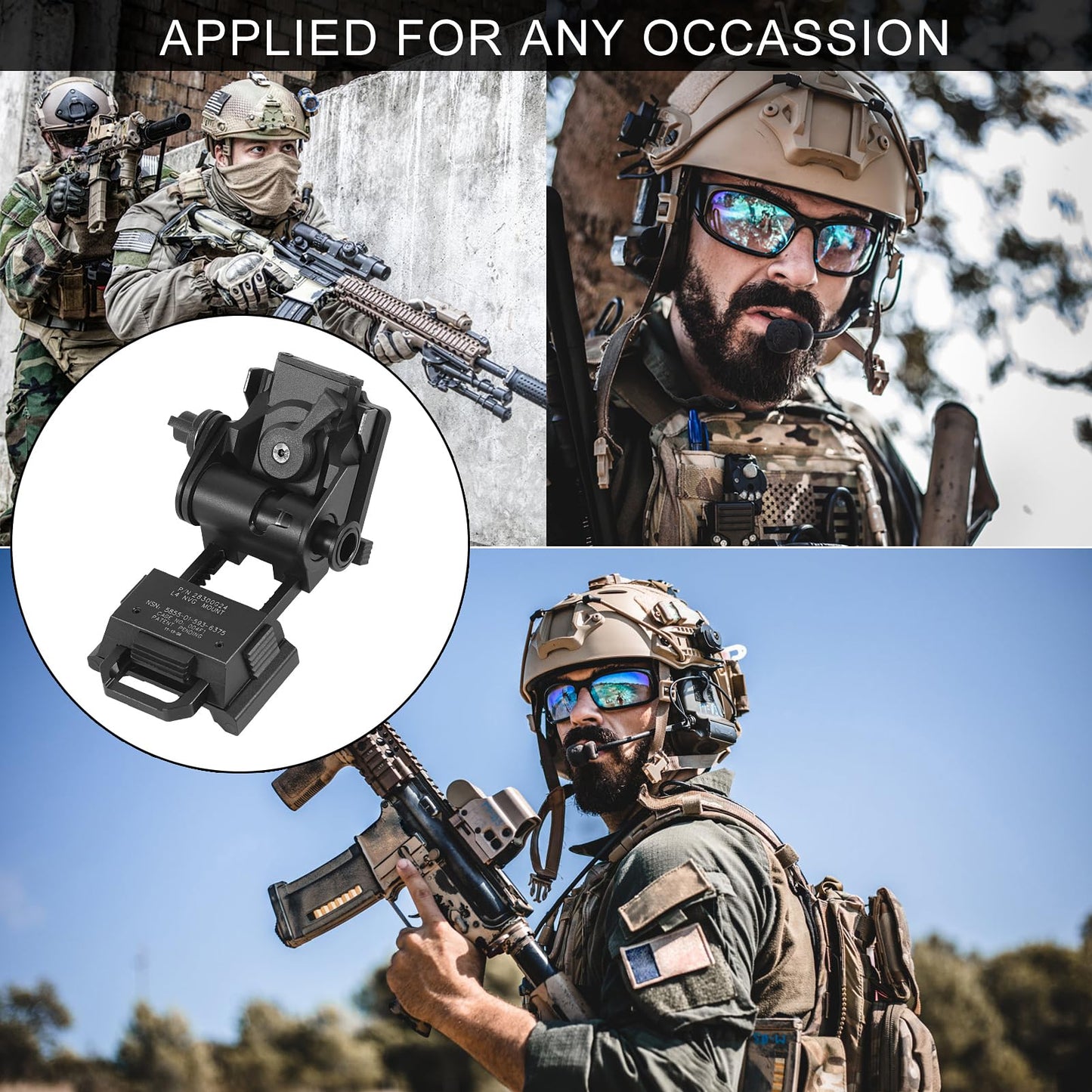 Gexmil CNC PVS15/18 Night Vision Goggles Mount for L4G24 NVG Metal G24 Mount (Black)