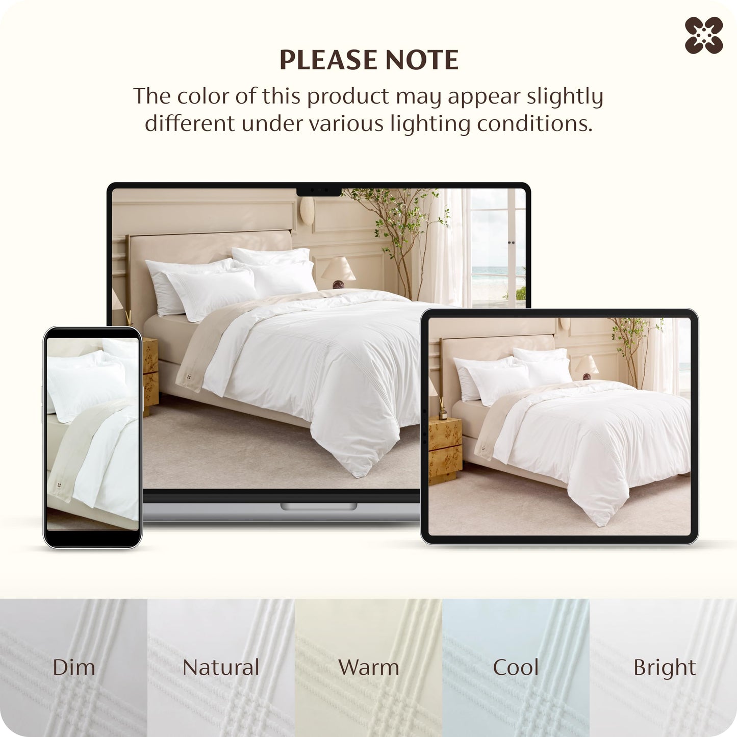 Bedsure 100% Cotton Percale Duvet Cover King, Luxury Hotel Duvet Cover, Rope Weave White Comforter Cover, PureWoven Breathable & Lightweight Bedding Set for All Season, 3 Pieces, 104"x90"