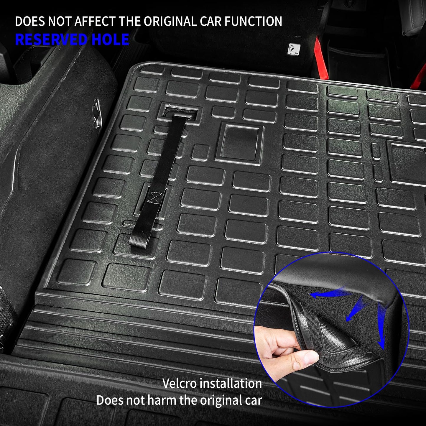 Rongtaod Cargo Mat Compatible with 2020-2025 Kia Telluride Cargo Liner Trunk Mat TPE All Weather Back Seat Cover Protector 2024 Telluride Accessories (Trunk Mat with Backrest Mat)