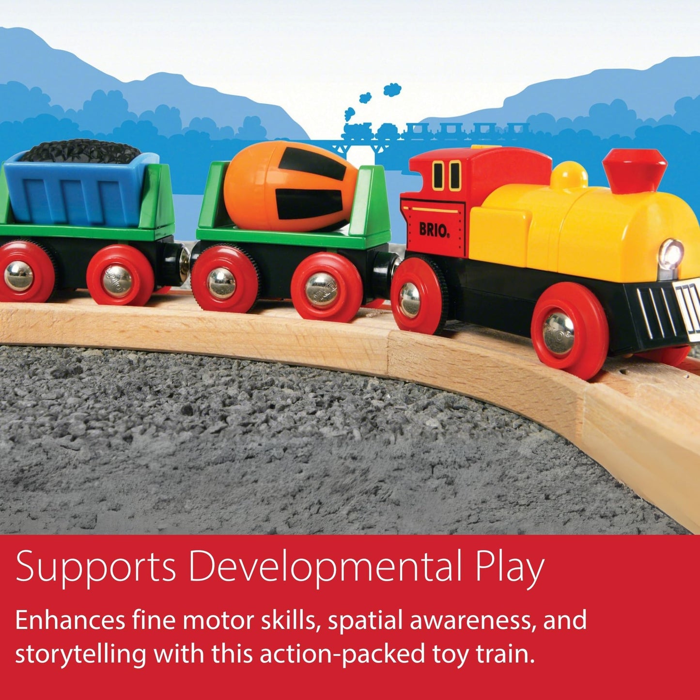 BRIO World - 33319 Battery Operated Action Train | Toy Train for Kids Age 3 and up