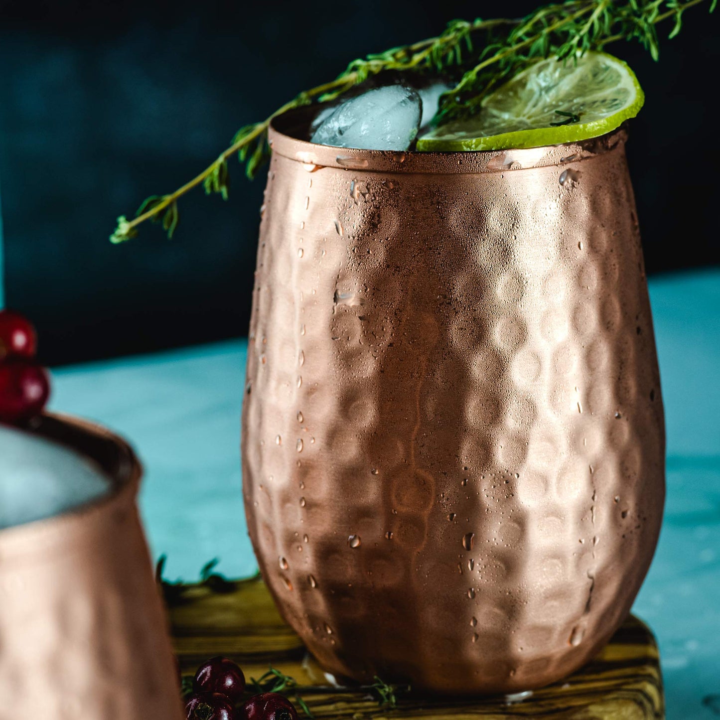 Kosdeg Copper Cups - 16 Oz Set of 4 - Unique Way to Enjoy Wine - Perfect Pure Tumbler for Water - Better Than Glasses or Plastic - Moscow Mule Cup for Drinking