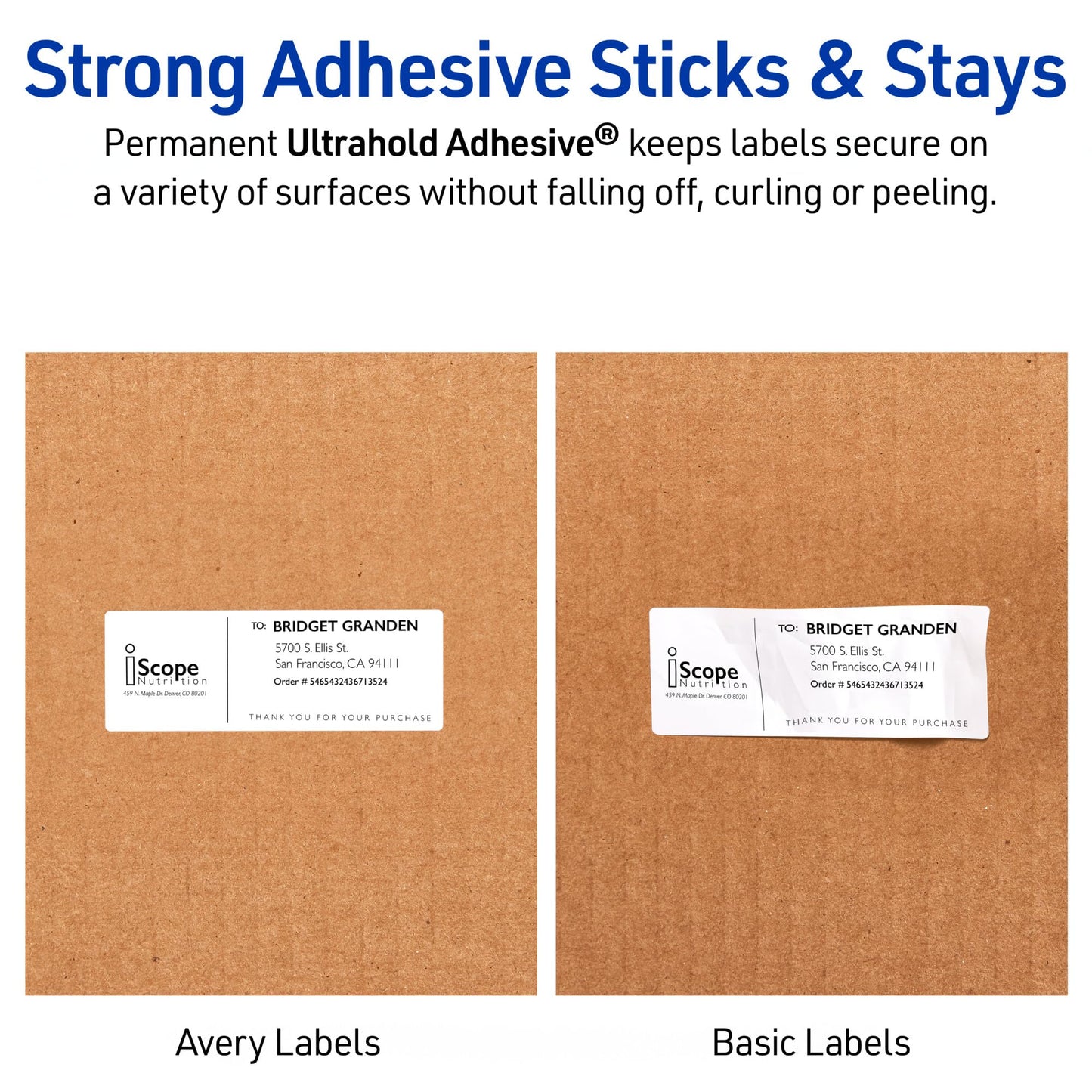Avery Waterproof Labels with UltraHold Permanent Adhesive, 2" x 4", 500 Labels for Laser Printers (5523)