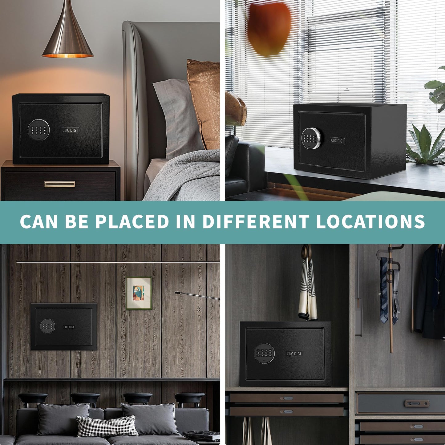 Safe,0.8 Cubic Feet Safe Box,Anti-Theft Digital Security Lock Box with Electronic Keypad and Key, Fire Proof Safes for Home Documents Firearm Medicine Money Valuables,13.8"W x 9.8"D x 9.8"H