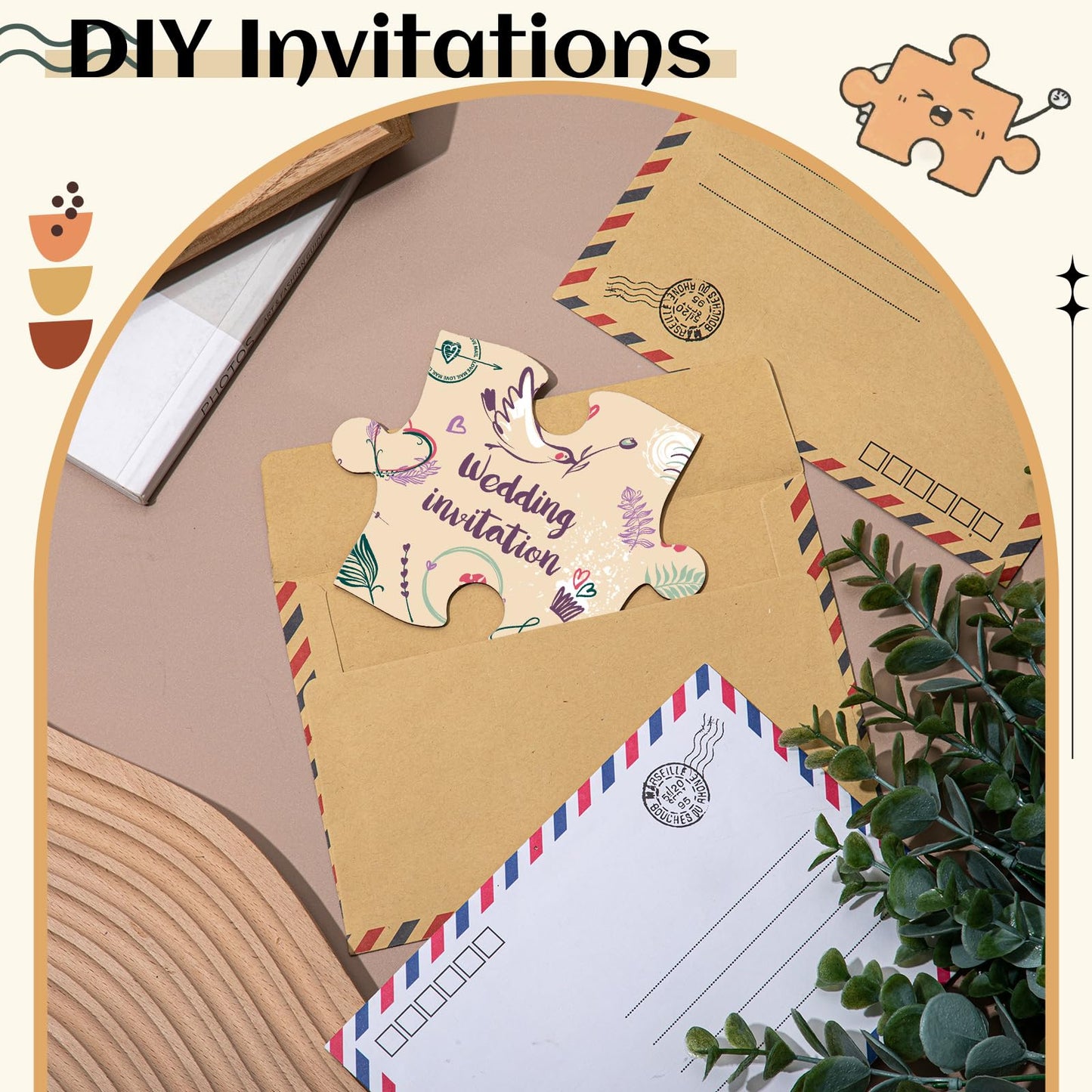 Seenelling 100 Pcs Blank Wooden Puzzle Pieces for Crafts 4x5 Inch DIY Make Your Own Puzzle to Draw on Unfinished Large Jigsaw Classroom Decor DIY Arts and Crafts Back to School Gift