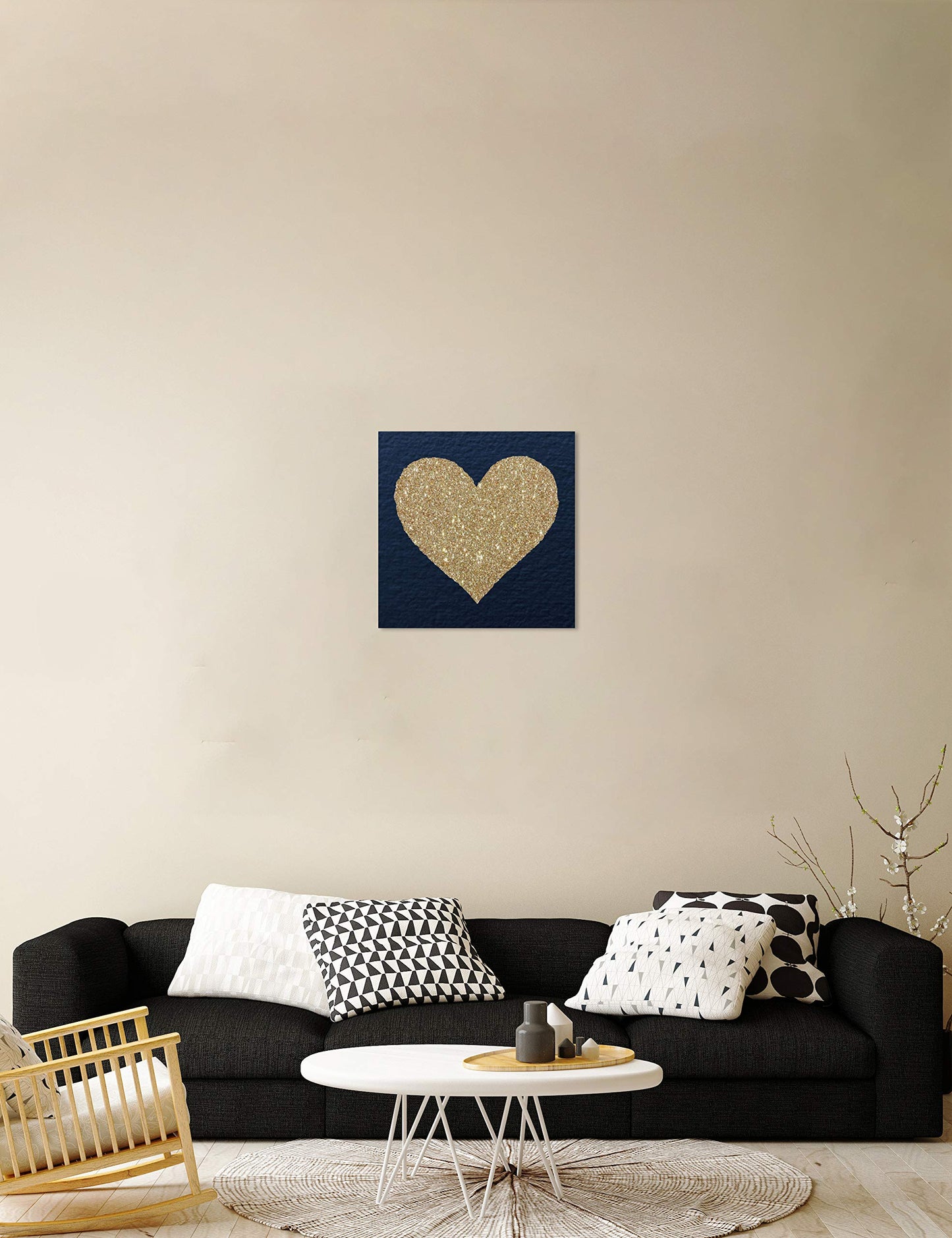 The Oliver Gal Artist Co. Fashion and Glam Wall Art Canvas Prints 'Ever After Sparkle' Home Décor, 20" x 20", Gold, Blue
