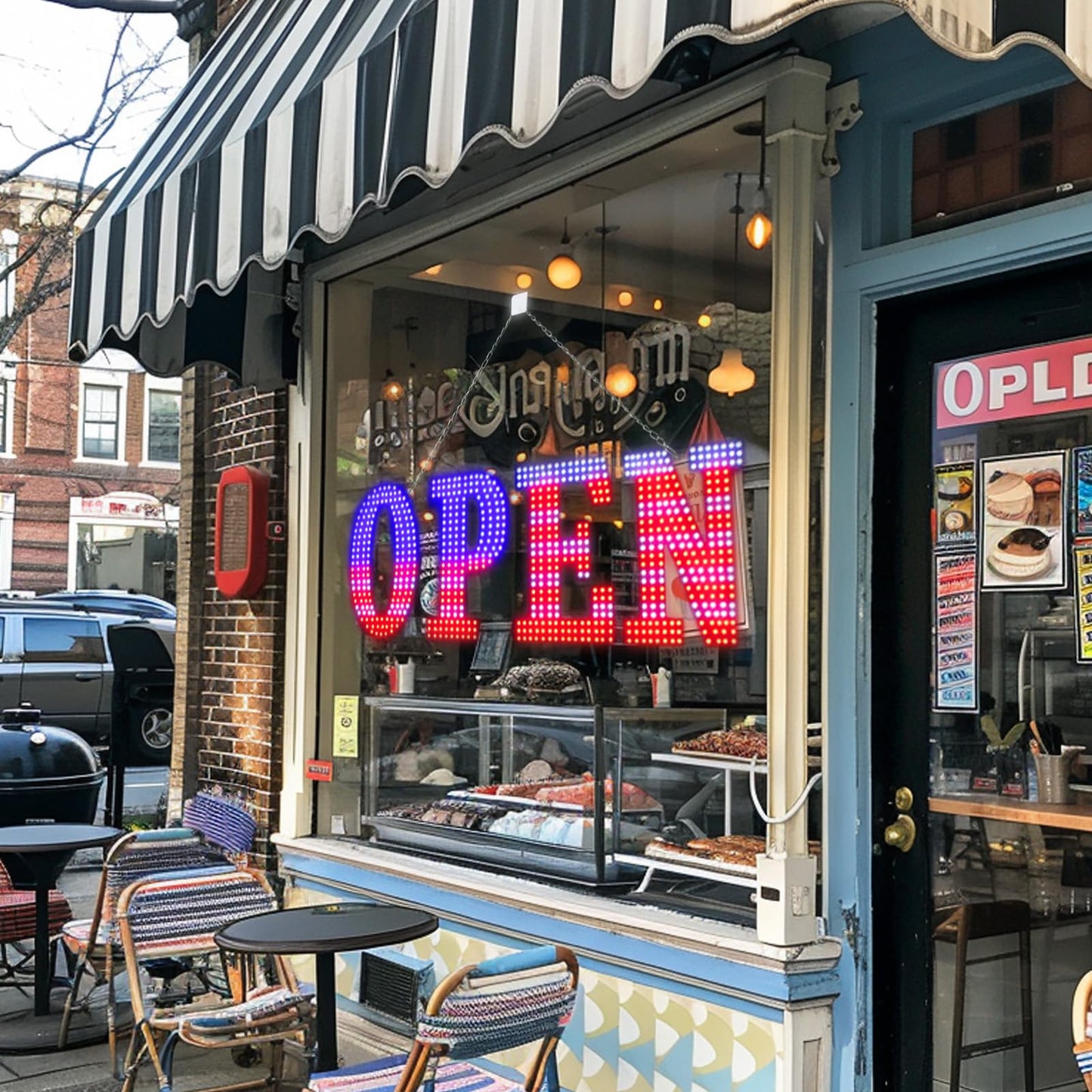 LemonNova 30'' x 10" LED Open Signs for Buisness, Remote Control and Adjustment Brightness & Color - 14 Mode, Large Open Closed Sign for Bar Store Restaurant Office Hotel Salon USA Flag