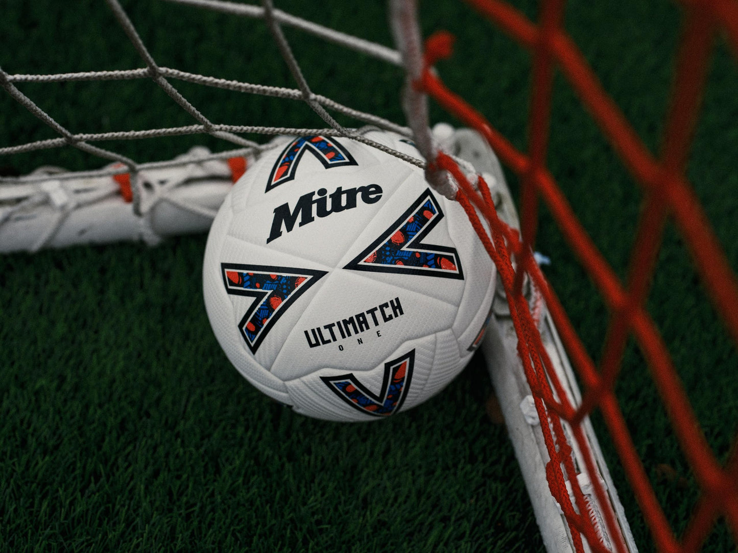 Mitre Unisex-Adult Ultimatch One 24 Football, White/Black/Bib Red, 5