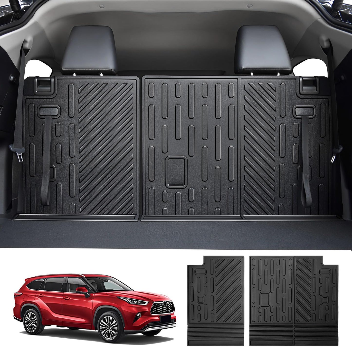 Utiiy Cargo Mat Fit for 2020-2025 Toyota Highlander&Grand Highlander 3rd Row Backrest Mat TPE Trunk Liner All Weather Seats Back Protector for Highlander/Grand Highlander Accessories(Backrest Liner)