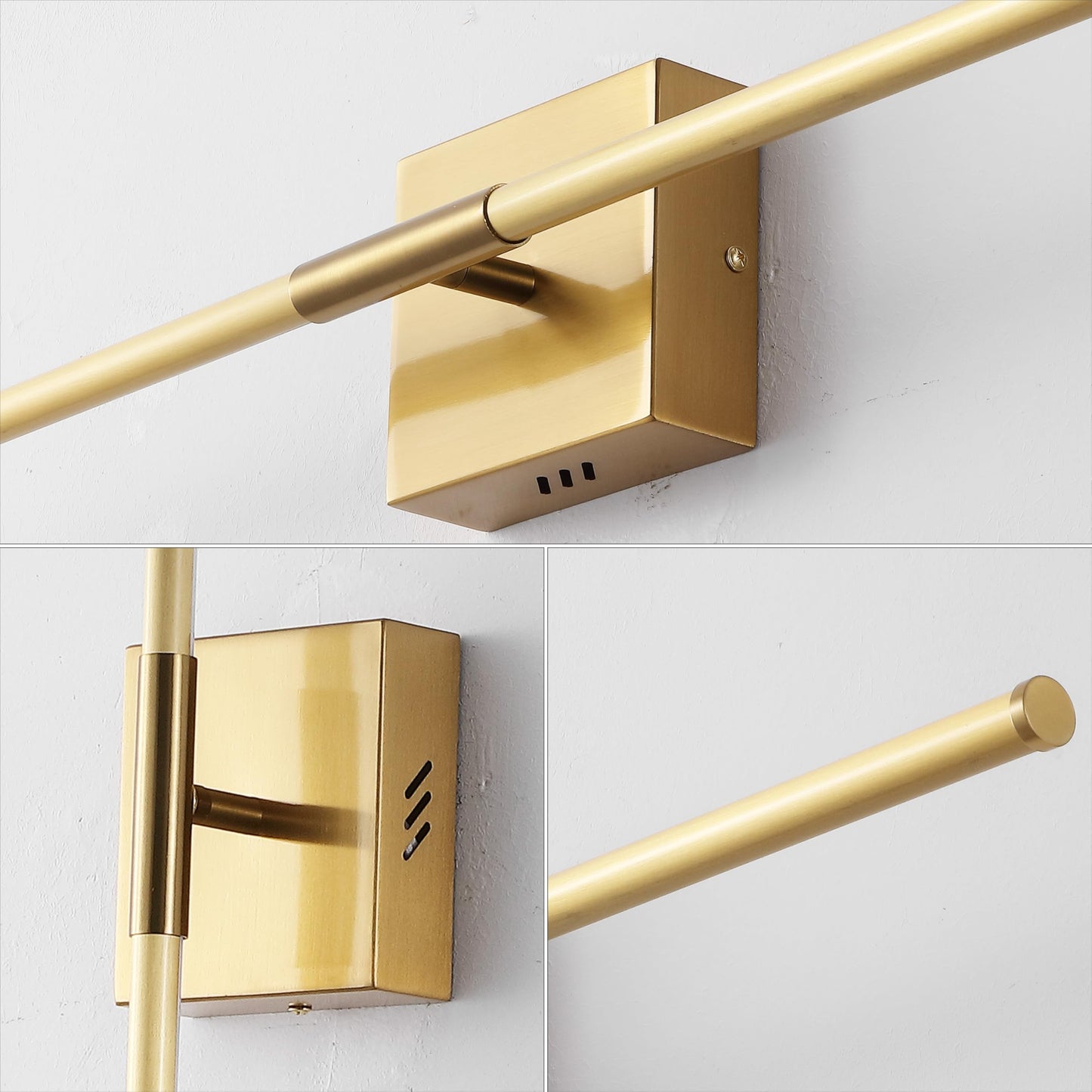 JONATHAN Y JYL7022B Makena 28" Dimmable Integrated LED Modern Metal Wall Sconce Contemporary Minimal 3000K 10W Bulbs Entryway Lobby Bathroom Bedroom Living Room, Gold