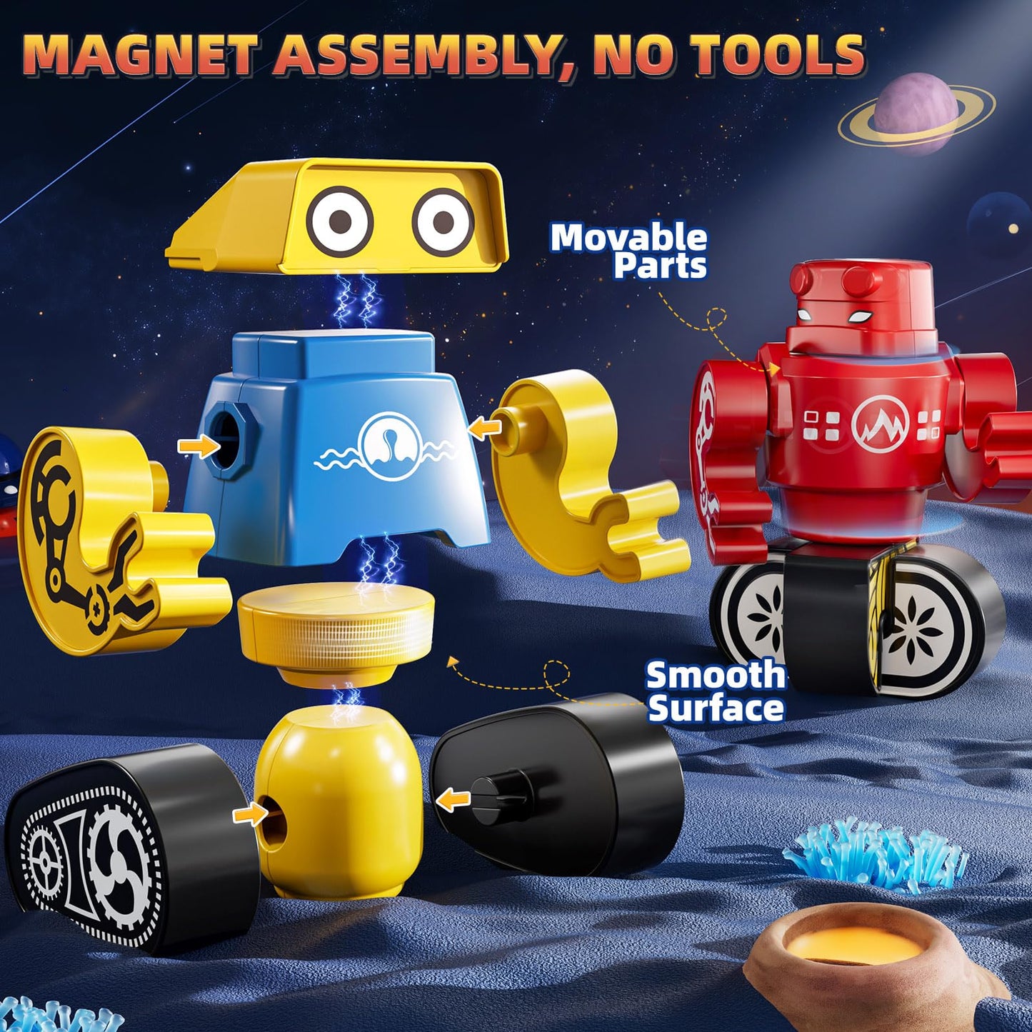 Magnets Robot Building Toys - 36 PCS Monsters Stacking Blocks Set with Box