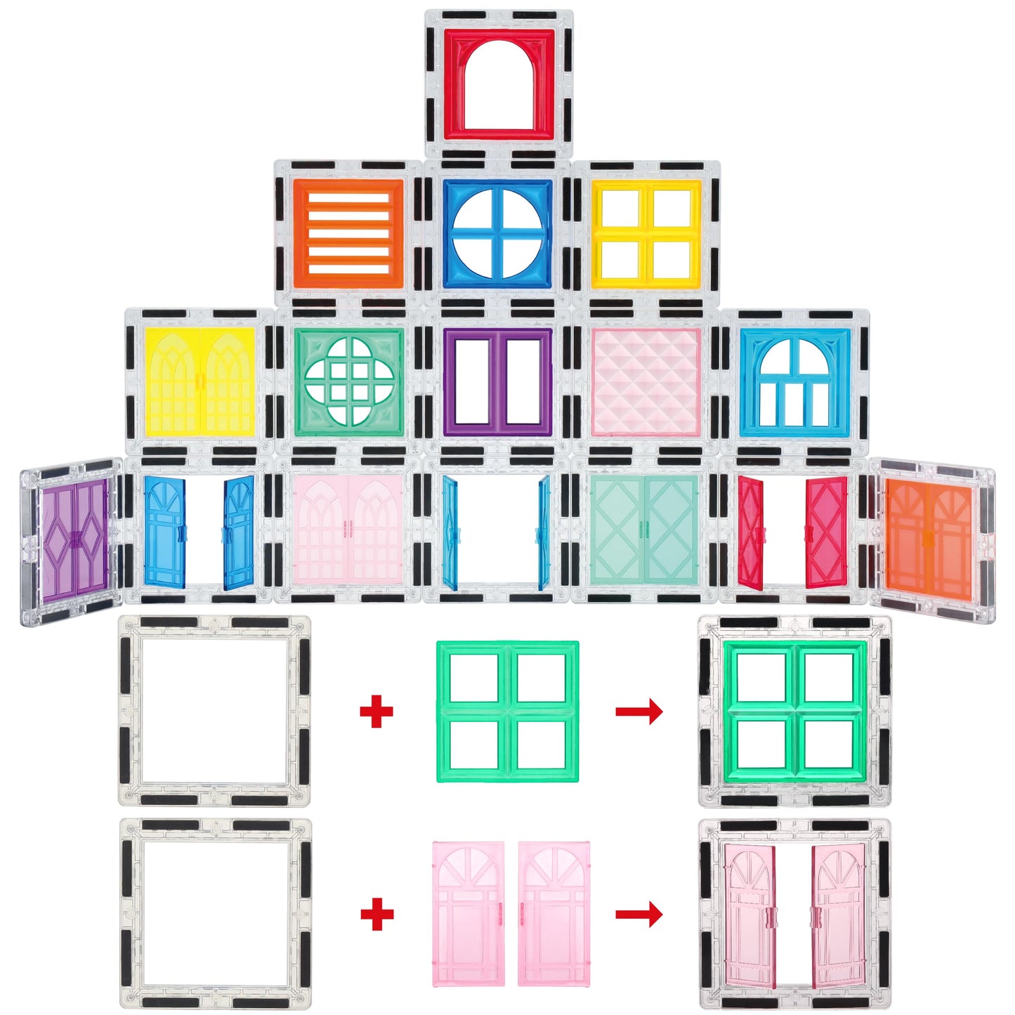 PicassoTiles Magnetic Tiles Toddler Toys Magnetic Building Blocks for Kids 61 Piece STEM Educational Toys for Girls & Boys Ages 3-12 Play for Preschool Learning Stocking Stuffer