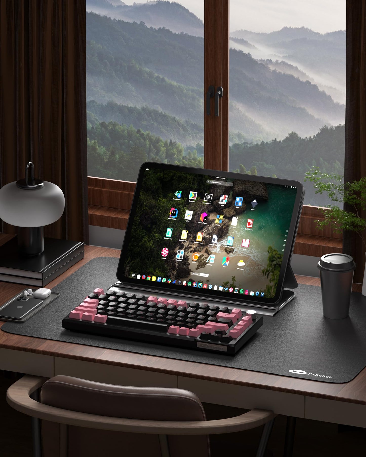MageGee SKY81 75% Wireless Gasket Mechanical Gaming Keyboard, Hot Swappable RGB Custom Creamy Keyboard w/ 5-Layer Padding, BT/2.4G/USB-C, Knob Control, NKRO for Win/Mac (Pink&Black, Blue Whale Switch)