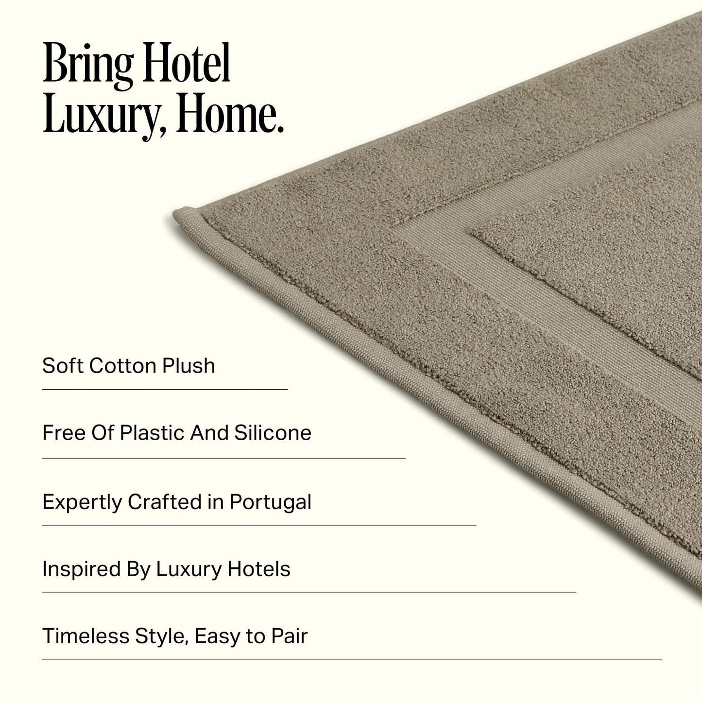 Preston Lane Douro Bath Mat – 100% Cotton, Plush & Absorbent Quick-Dry Bathroom Rug – Hotel-Quality Floor Mat for Shower or Tub, Made in Portugal, Eucalyptus