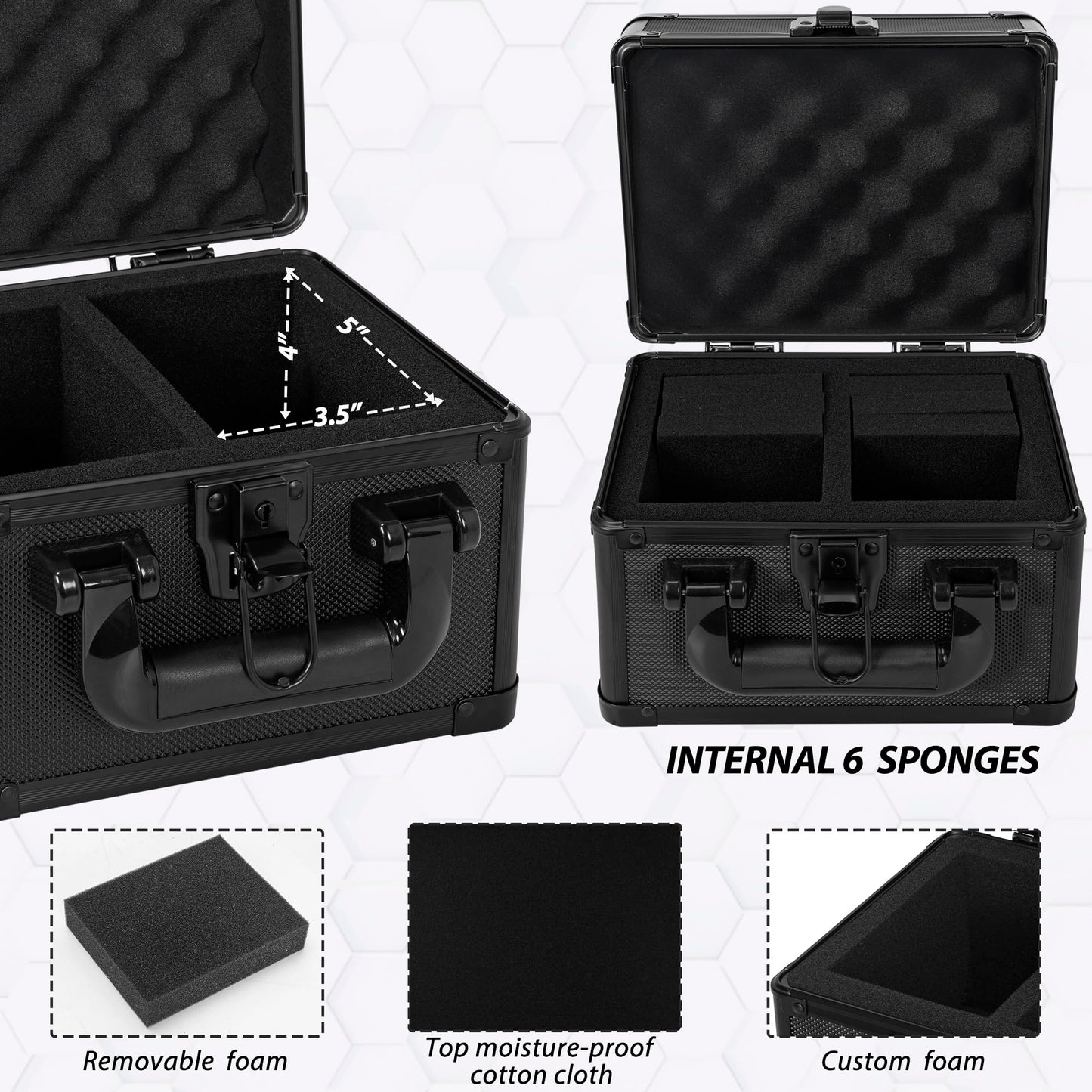 OUUTMEE Graded Card Case - Aluminum Alloy Graded Card Storage Box Compatible with 40 Card Slabs, Sports Trading Card Case Fits PSA, CSG, BGS and Top Loaders