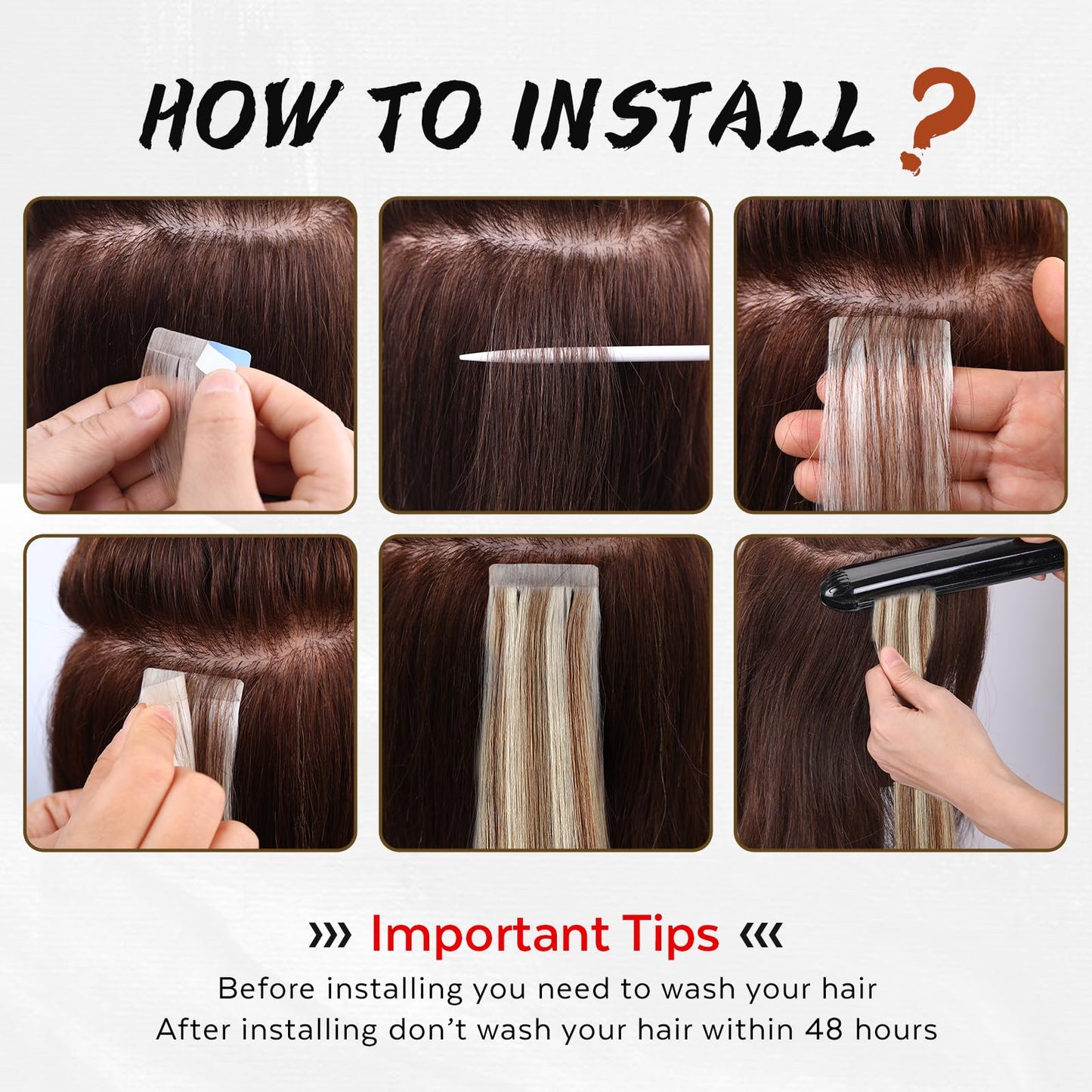 LADY MIRANDA Tape in Hair Extensions Remy Human Hair Full Ends PU Hair Extensions 20 Inches 50g 20Pcs Mixed Blonde Skin Weft Invisible Tape in Human Hair Extensions for Women
