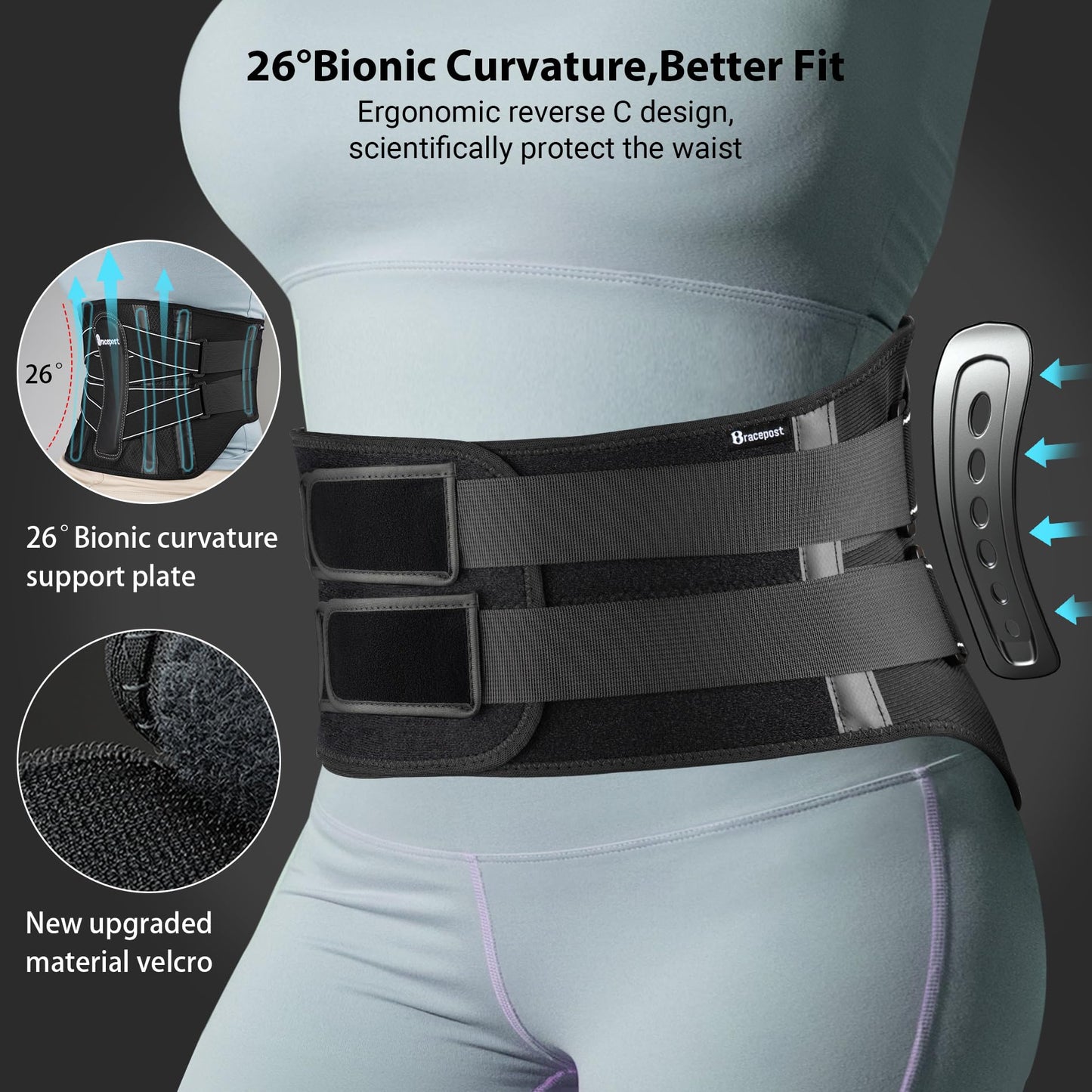 Back Brace For Lower Back Pain Women Men With 360°Support & Hot/Cold Compress,Breathable Back Support Belt With 3D Pad,Adjustable Back Brace For Sciatica,Herniated Disc,Scoliosis,XL