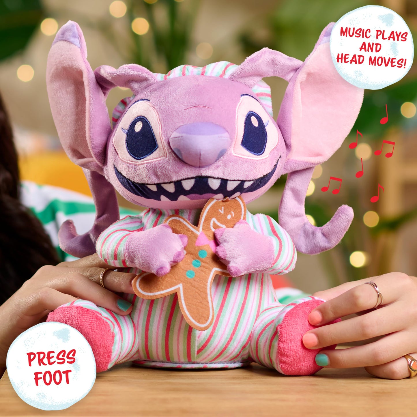 Stitch Holiday Feature Plush - Angel, Kids Toys for Ages 3 Up, Gifts and Presents