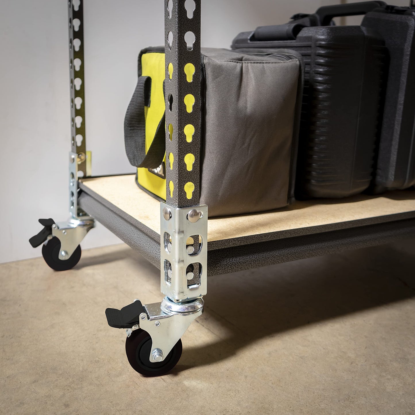 4pc - Storage Rack Caster Wheels (Adapts to Boltless Self Locking Shelving Racks) (3" (1500 lb. Max Total Capacity))