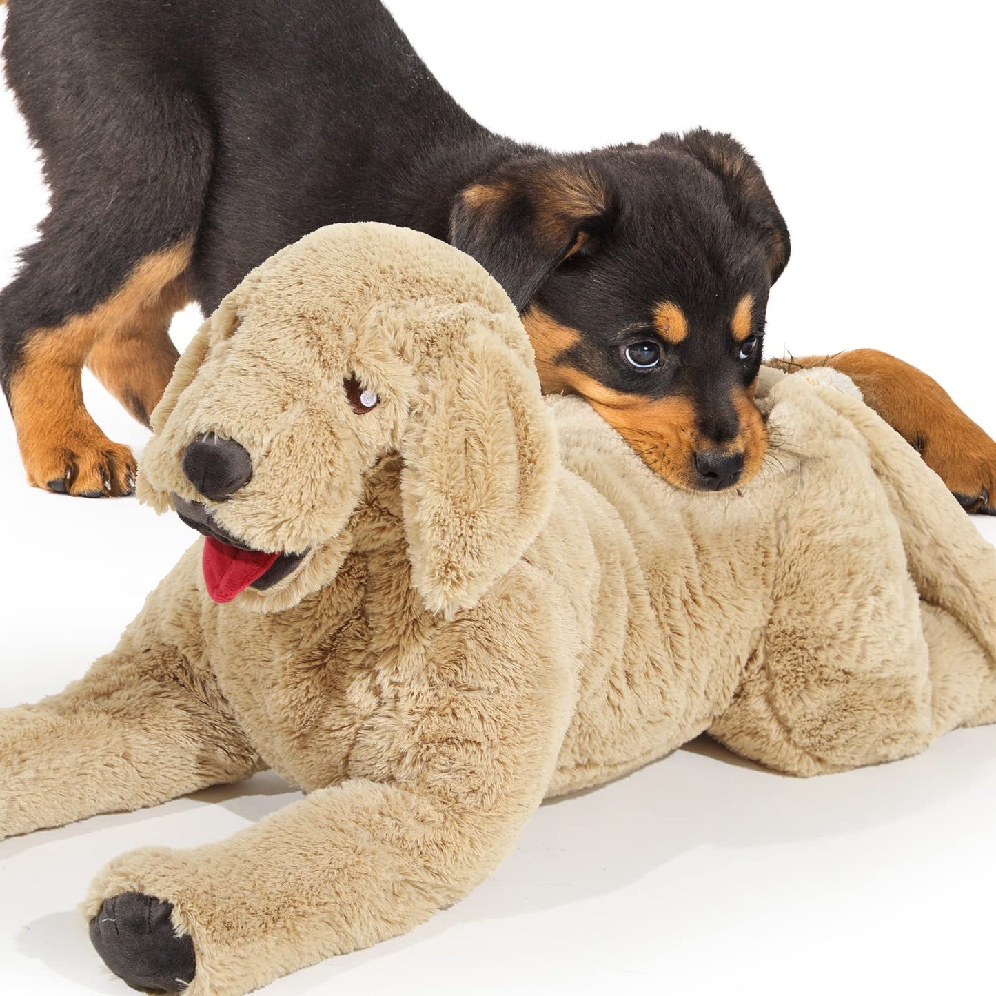Geosar Dog Stuffed Animals Plush 39.4 Inch Soft Cuddly Golden Retriever Plush Toys Large Stuffed Dog Body Pillow Gifts for Kids Girls Boys Birthday