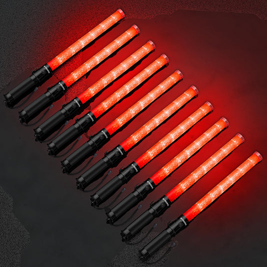E-riding 10 Pack 21 Inch Safety Air Traffic Control Wand, Signal Traffic Safety Baton Led Light with 3 Flashing Modes for Parking Guides, Using 2 C-Size Batteries (Not Included)