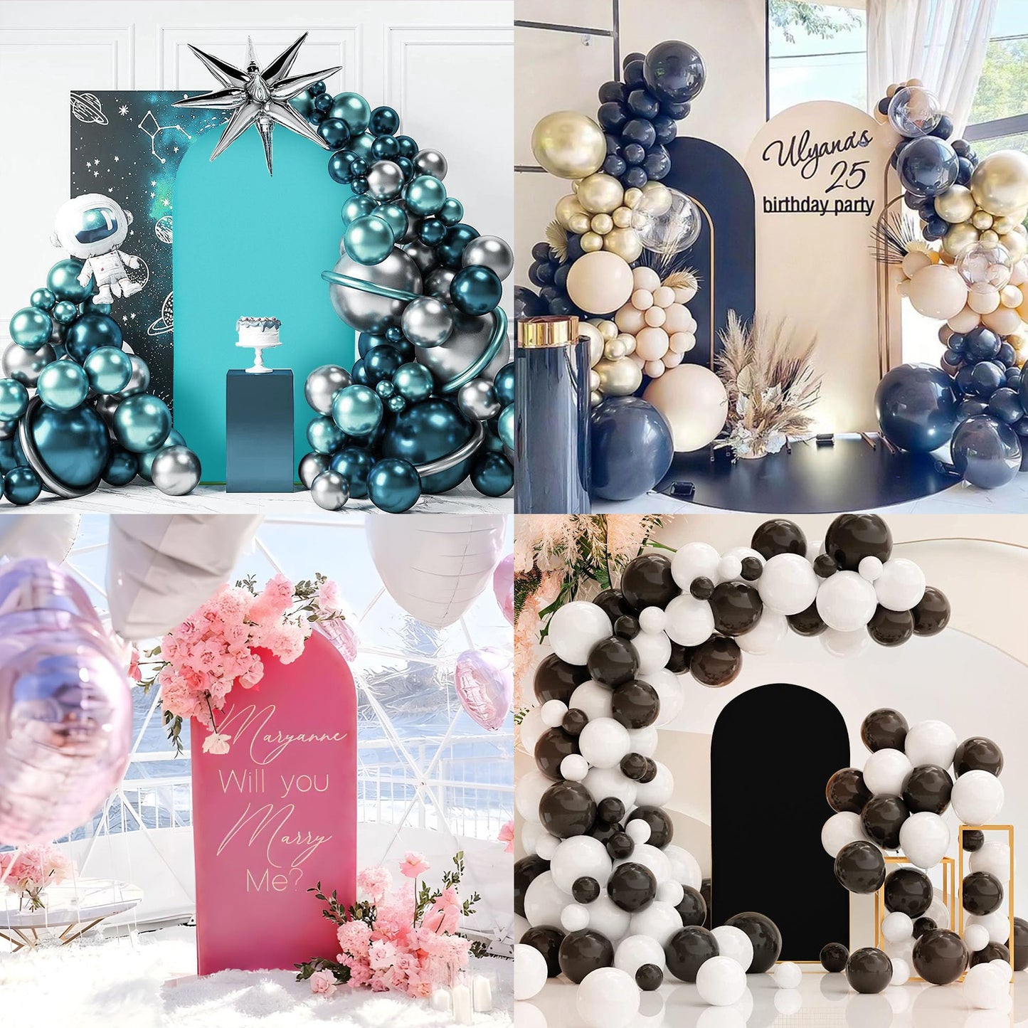 Wedding Arch Cover Spandex Arch Backdrop Cover (7.2FT,6.6FT,6FT) Set of 3 Arch Backdrop Cover Arch Stand Cover Arch Covers Stretchy Backdrop for Wedding Birthday Party Decoration Baby Shower (Black)
