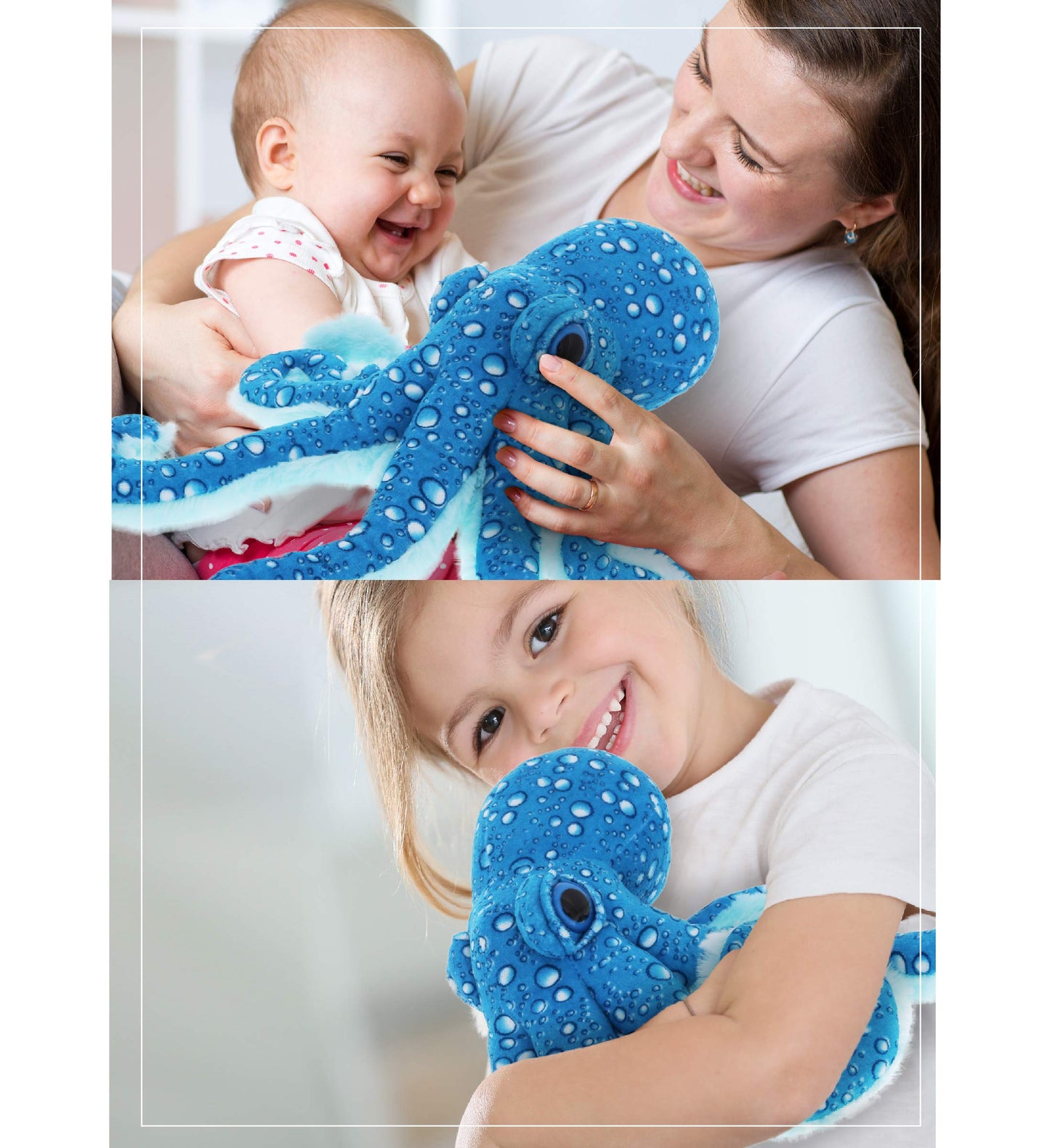Dollibu Wild Stuffed Animal Soft Plush Collection, Best Storytime Buddy Animal Gift for Children, Adorable Nursery Zoo Sea Creature Peekaboo Critters Baby Toys for Girls & Boys - Blue Octopus 16 in.