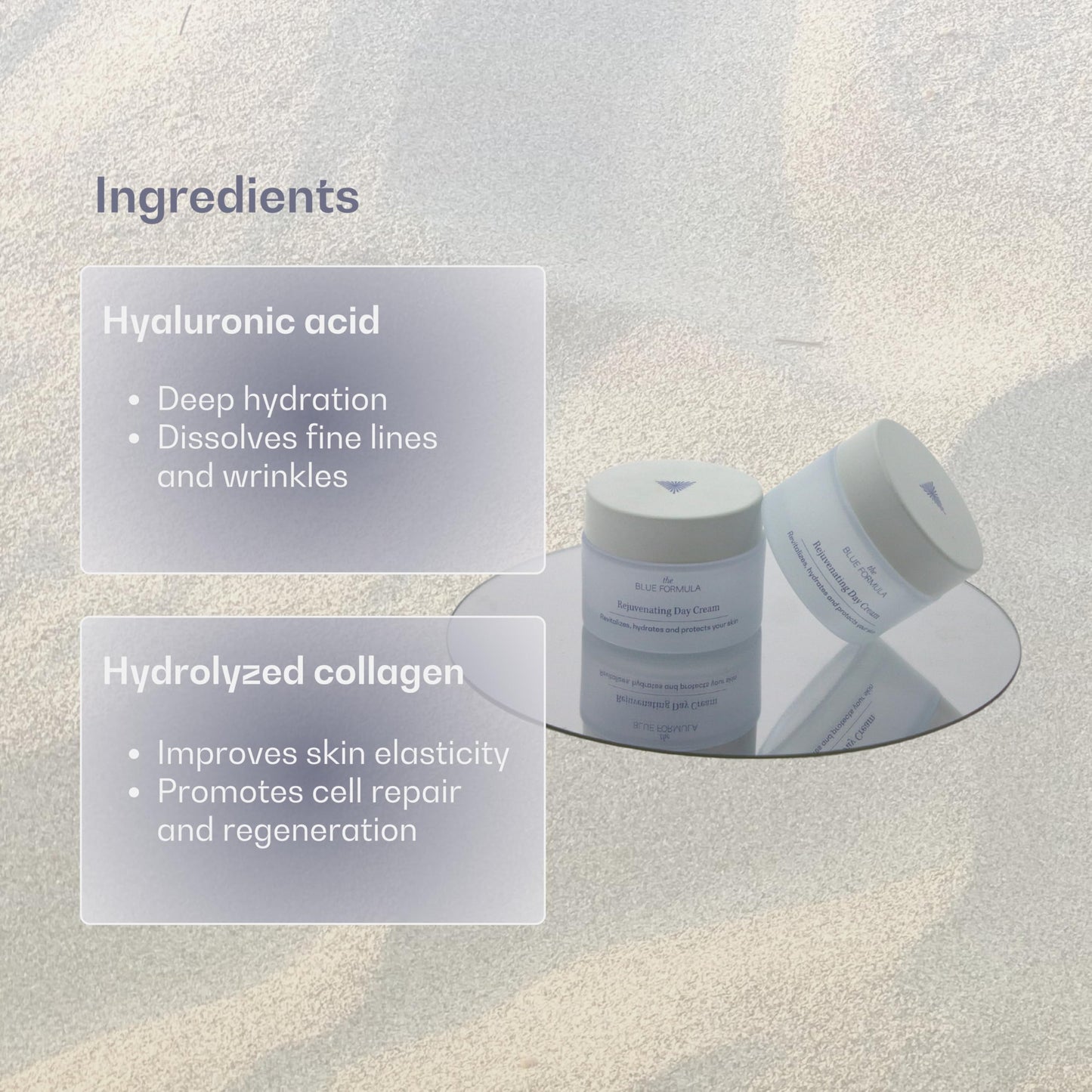The Blue Formula Hyaluronic Acid Youth Renewal Day Cream | Anti-Aging Moisturizer for Wrinkles and Fine Lines | Hydrating, Firming, and Smoothing Skin Care Treatment | Hydrolyzed Collagen 1.7 Fl Oz