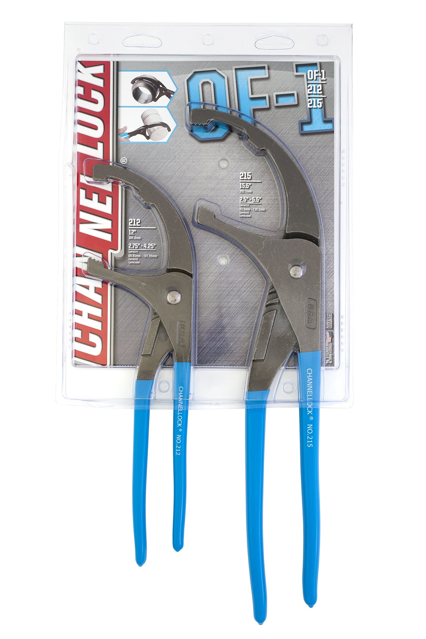 Channellock OF-1 2-Piece Oil Filer/PVC Plier Gift Set: 12-Inch and 15-Inch, Matte/Unpolished