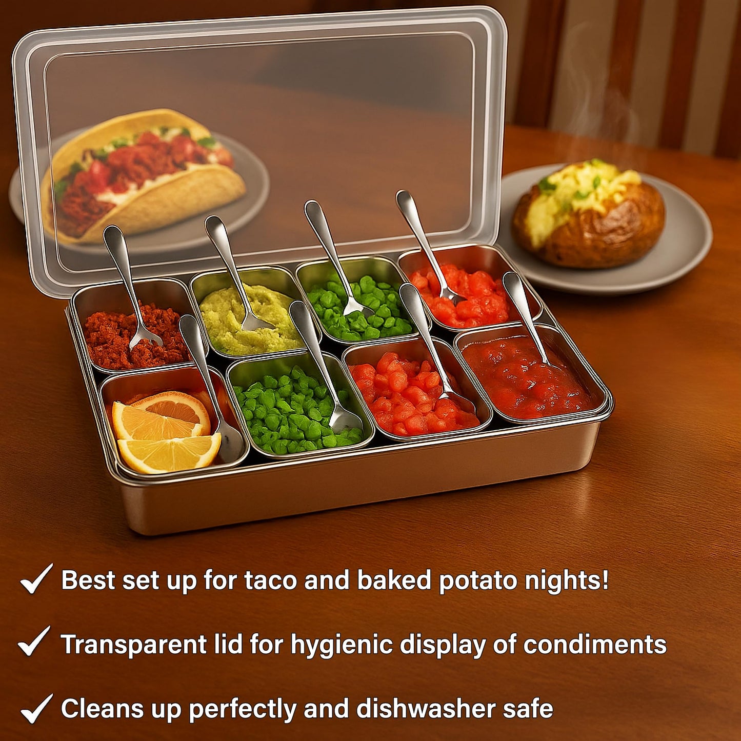 Jugetware Stainless Steel Yakumi Pan, Yakumi Pans, Yakumi Mise En Place, Mise En Place Containers, Japanese Food Container, Condiment Containers, Multi Compartment Food Containers (8 Compartment)