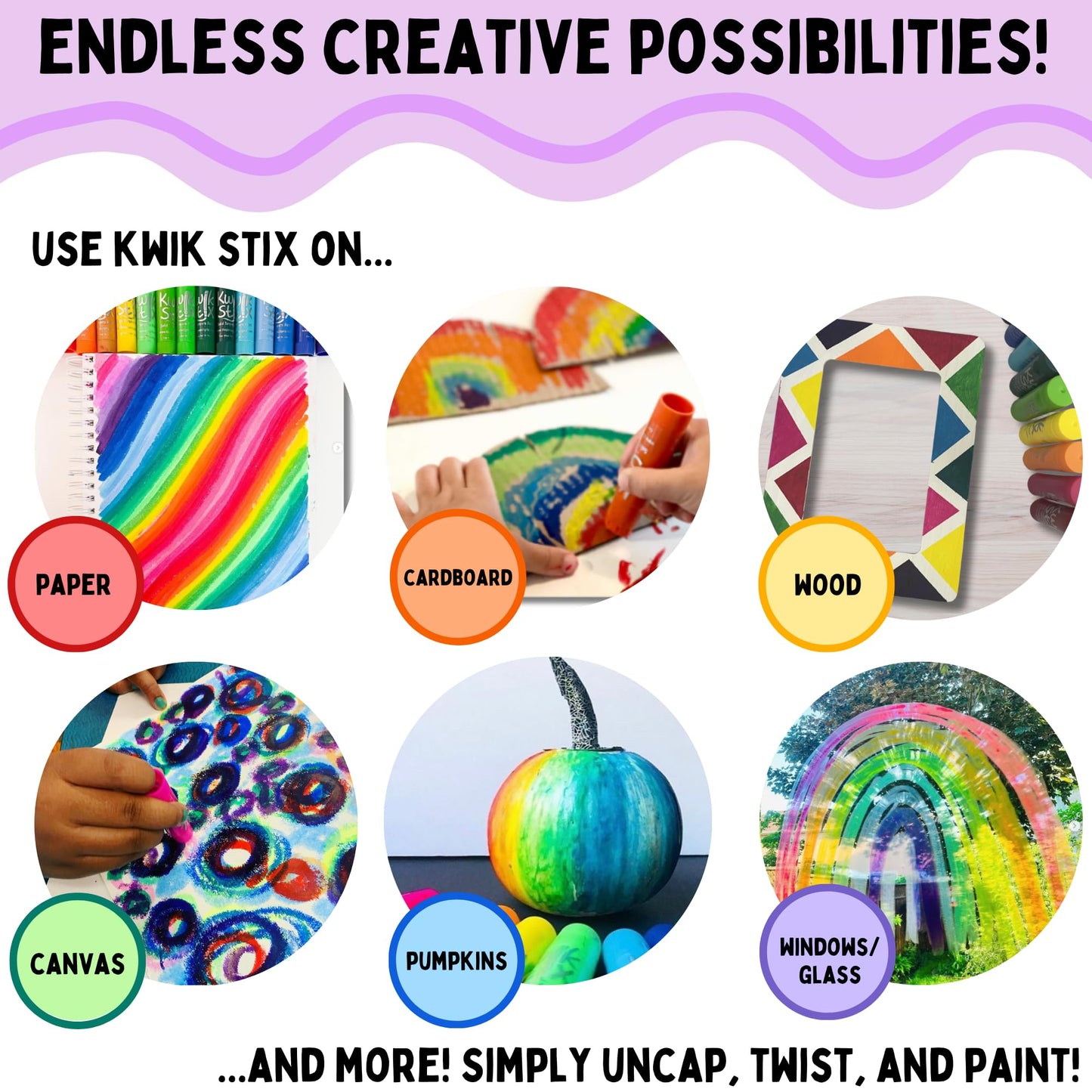 The Pencil Grip Kwik Stix Master Art Set 60 Colors, Includes Classic, Metallic, Neon, Jewel, Pastel and Earth Colors, TPG-690
